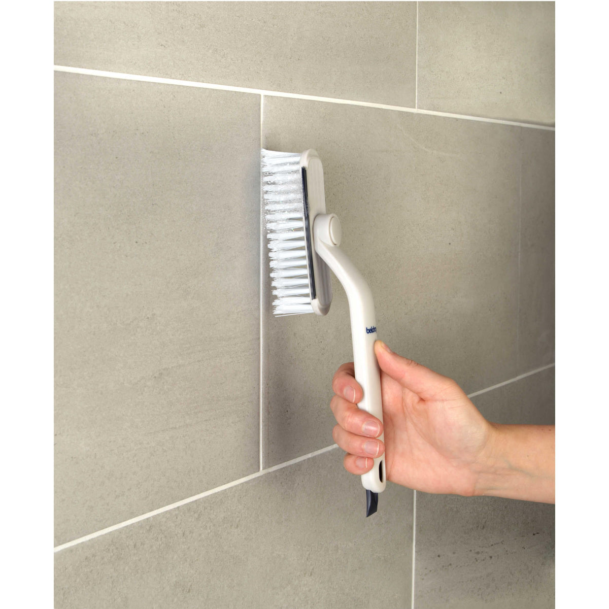 Beldray 4-in-1 Shower Cleaning Tool - V-Shaped Bristles, Squeegee, Scraper