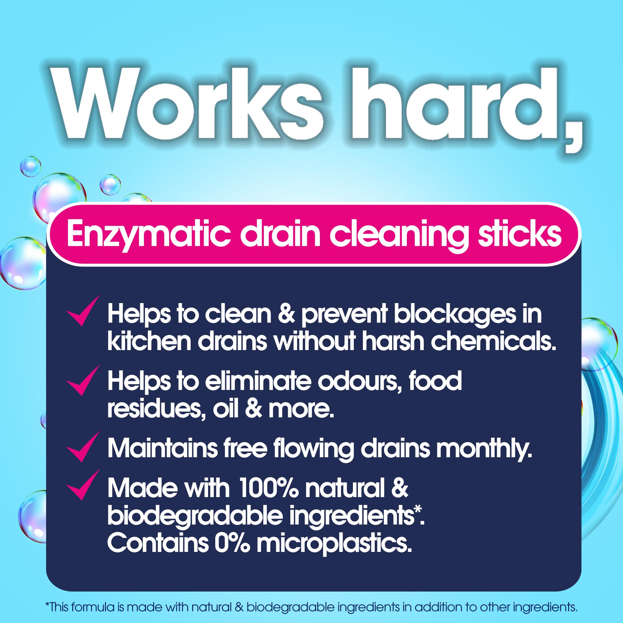 Ecozone Enzymatic Drain Sticks - Breaks Down Soap Scum & Organic Matter | 12 Pack 3