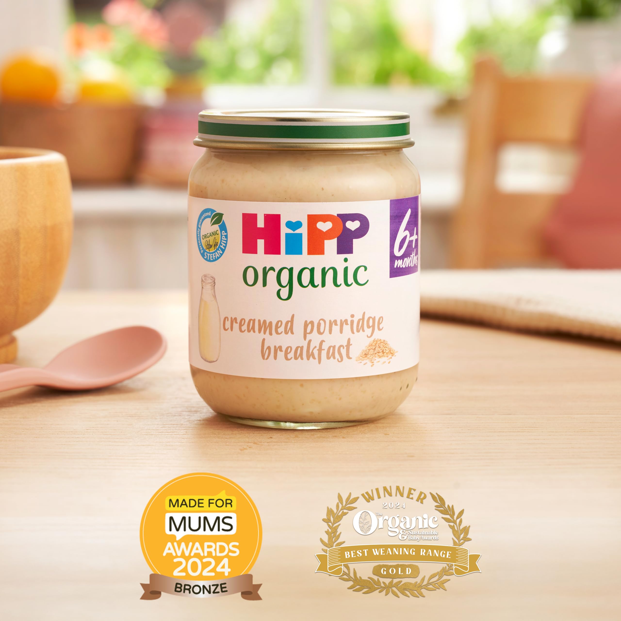 HiPP Organic Creamed Porridge Breakfast Baby Food Jar 6+ Months (6 x 125g) 6