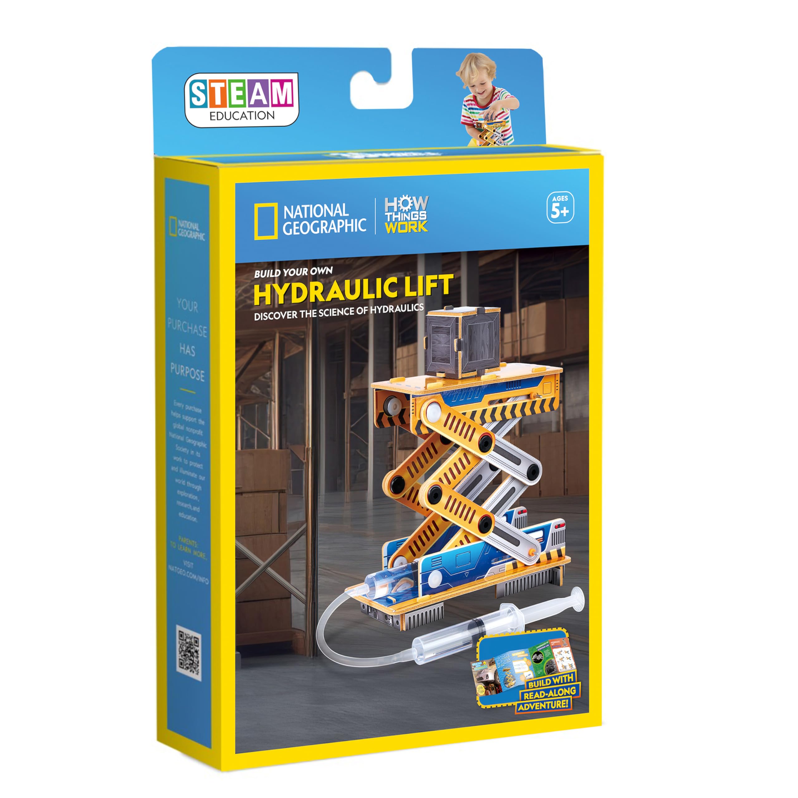 University Games National Geographic Hydraulic Lift Educational Kit | Ages 5+ | Cardboard Construction