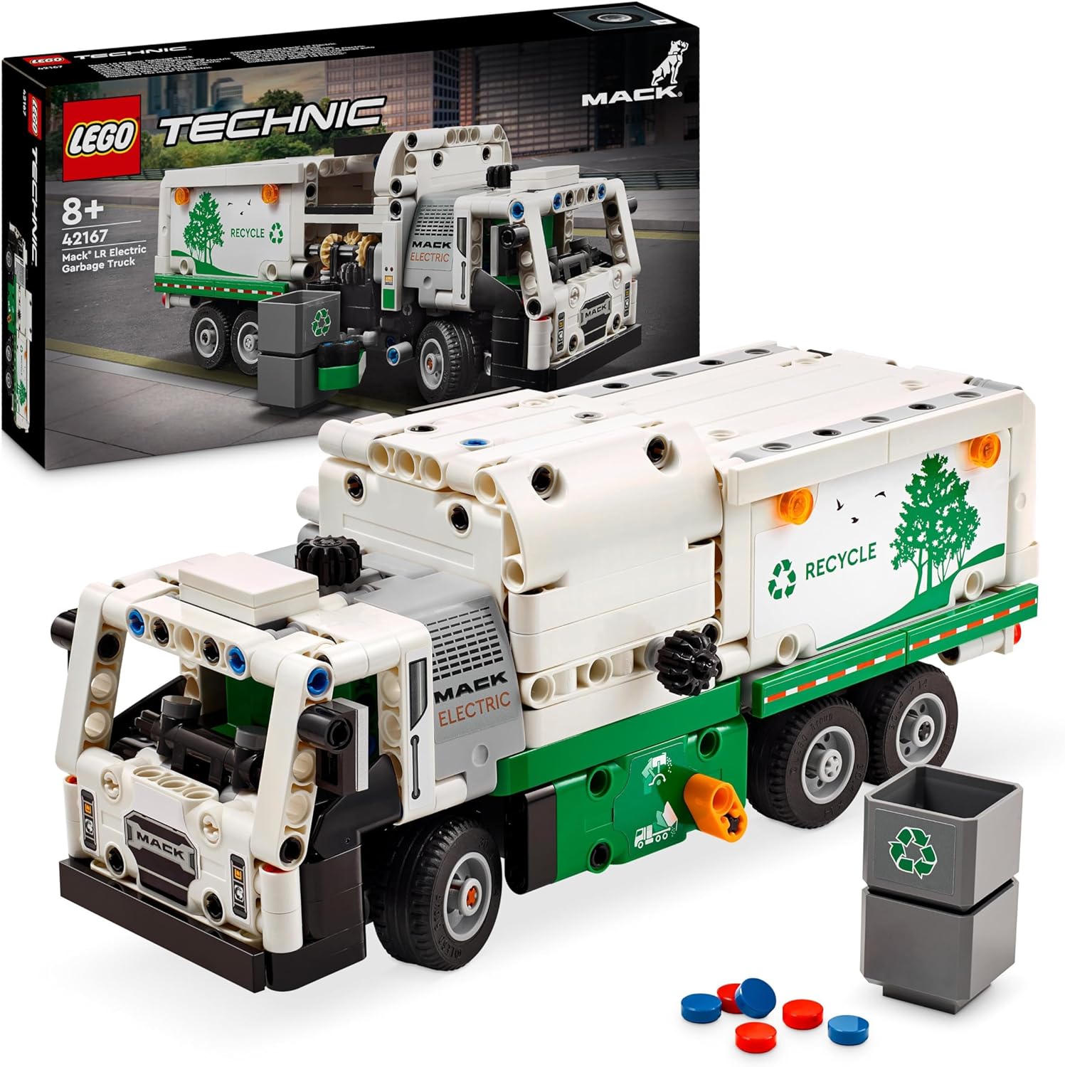 LEGO Technic Mack LR Electric Garbage Truck - Building Set for Kids 8+