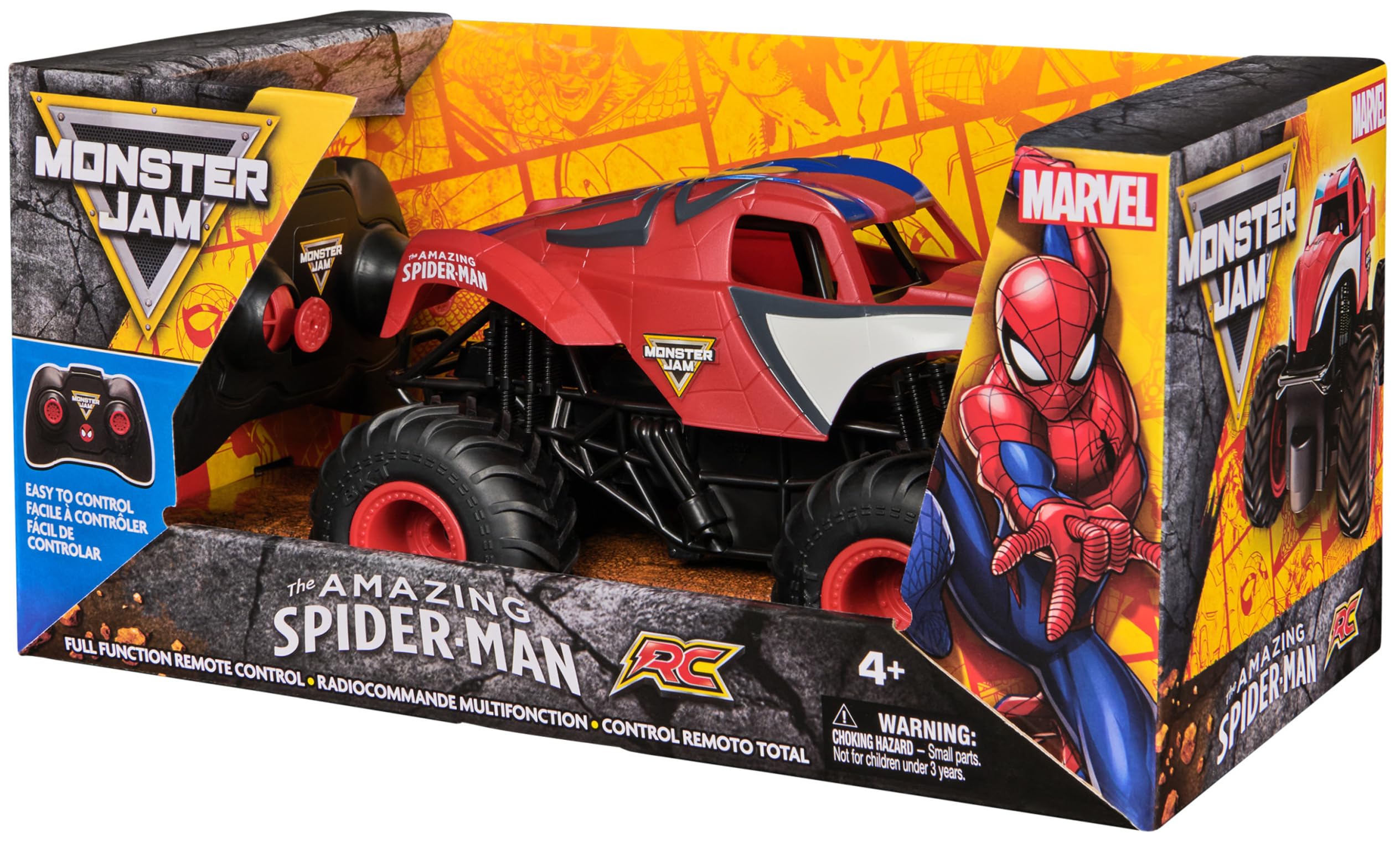 Monster Jam Marvel The Amazing Spider-Man RC Monster Truck - 1:24 Scale Remote Control Vehicle for Kids 9