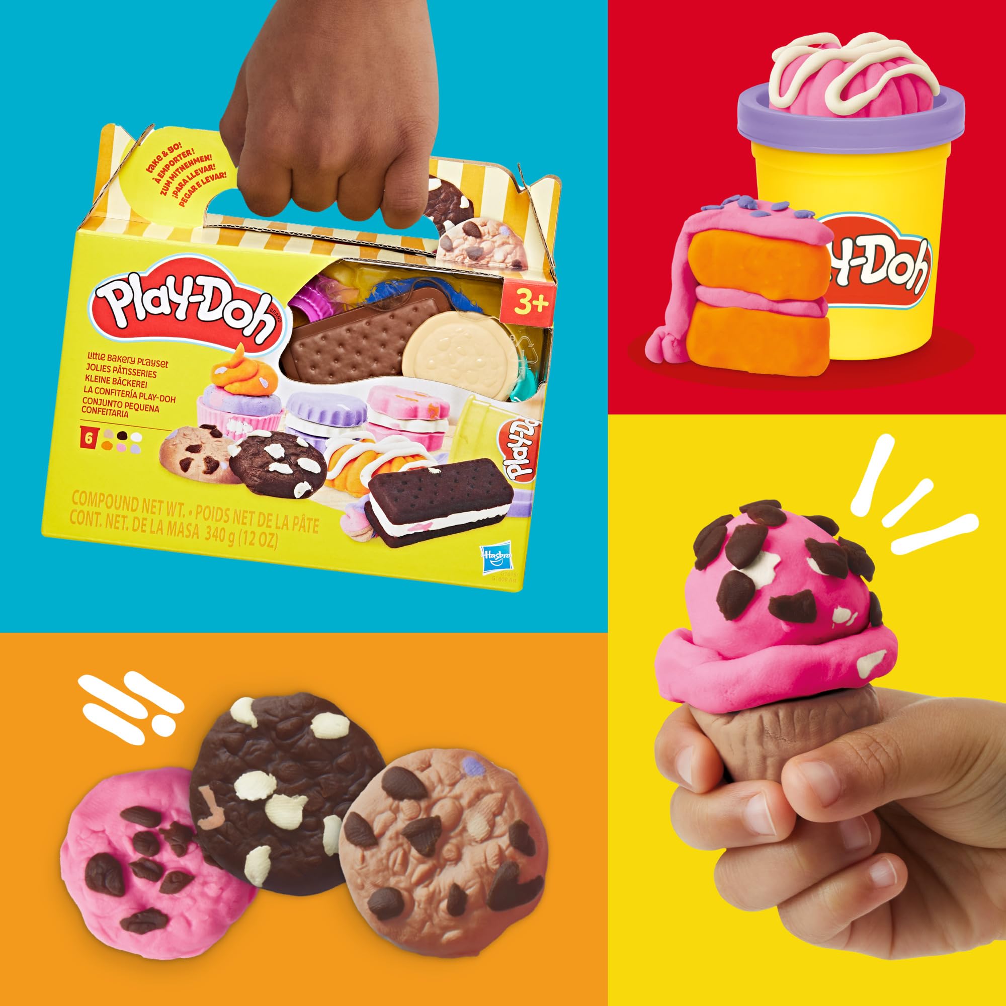 Play-Doh Little Bakery Playset - Pretend Kitchen Toy for Ages 3+ | Includes 6 Colors 2