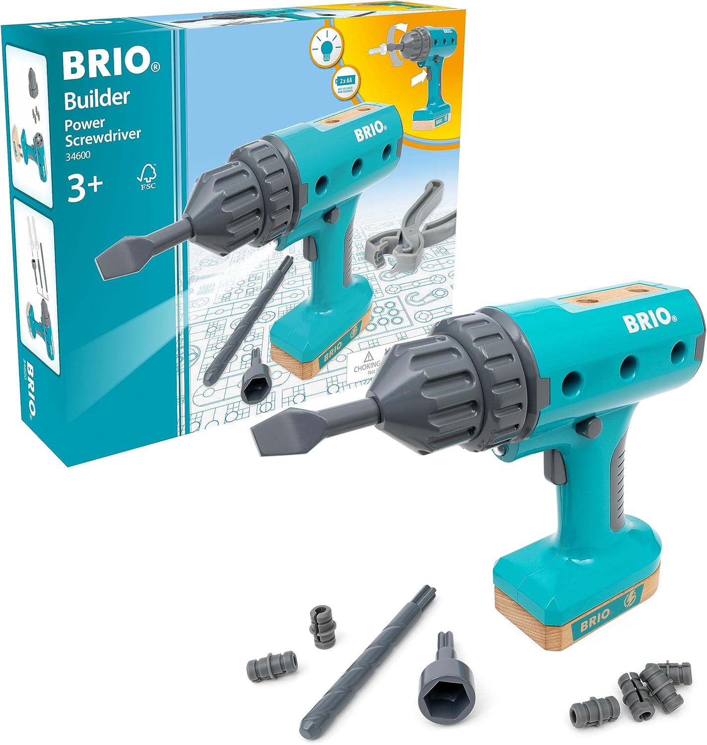 BRIO Builder Screwdriver Power Tool - STEM Construction Toy for Kids