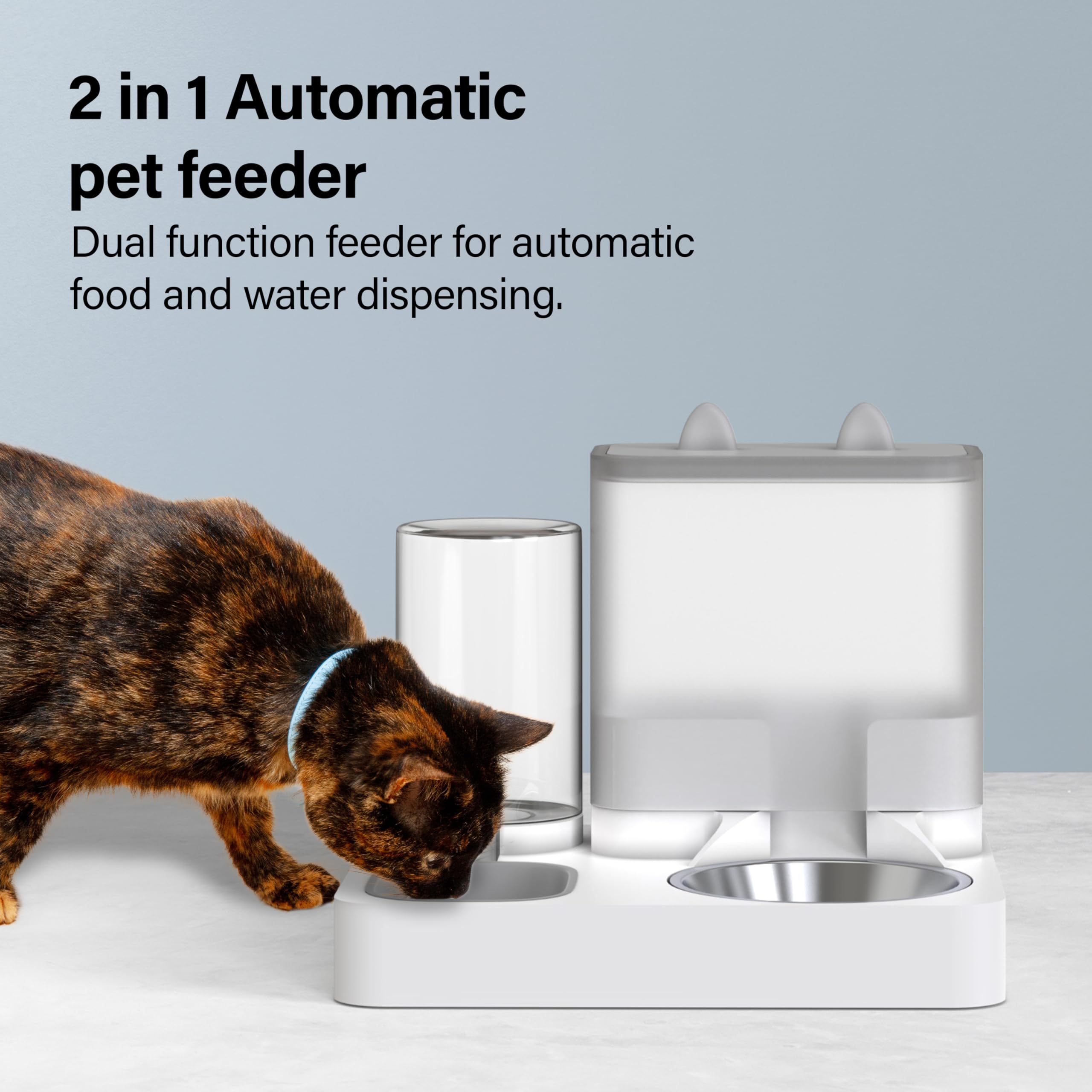 Vivo Technologies 2-in-1 Automatic Pet Feeder & Water Dispenser | 2.2L Food | 1L Water