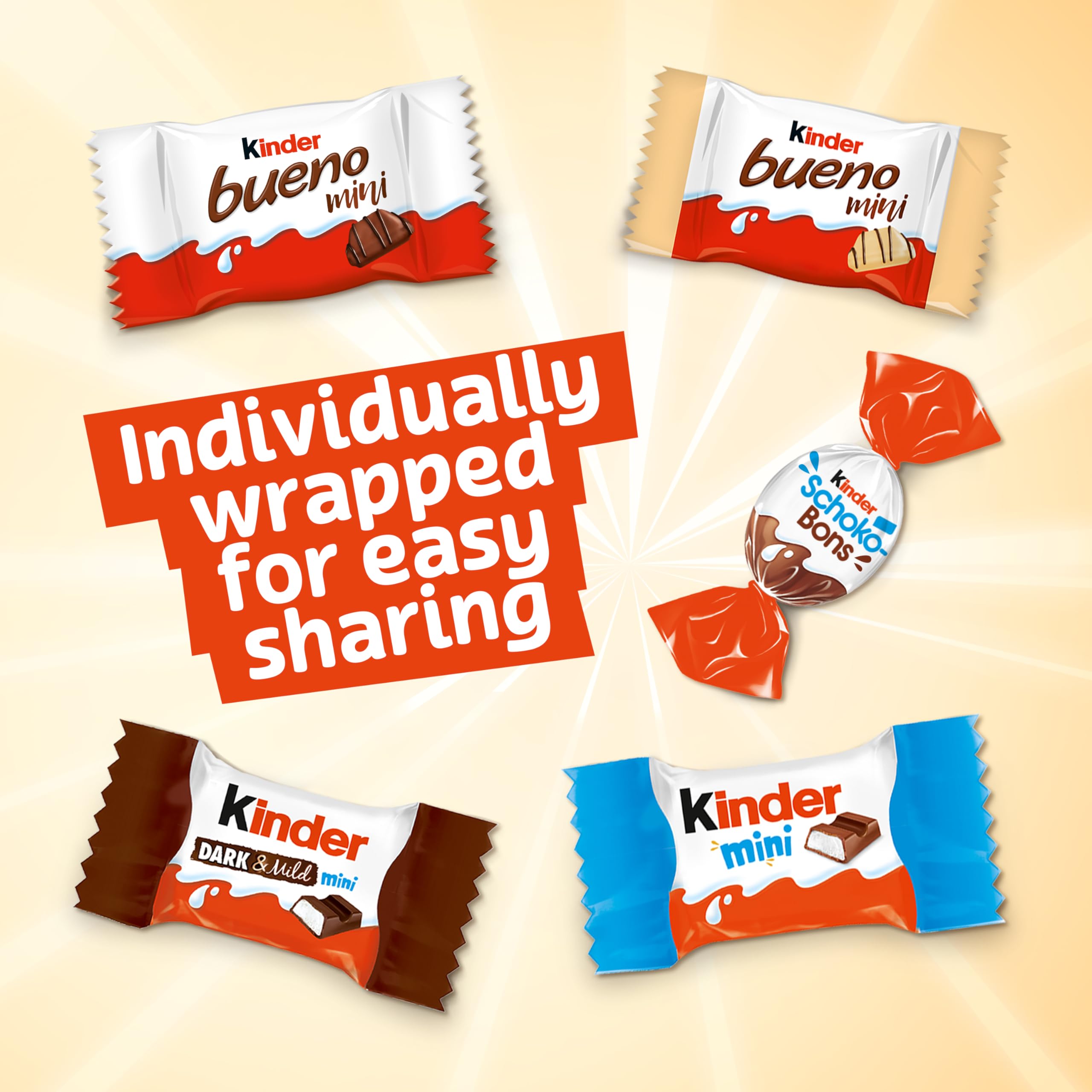 Kinder Happy Moments Exclusive Chocolate Gift Box - 1kg Bulk Share Pack with Assorted Minis 4