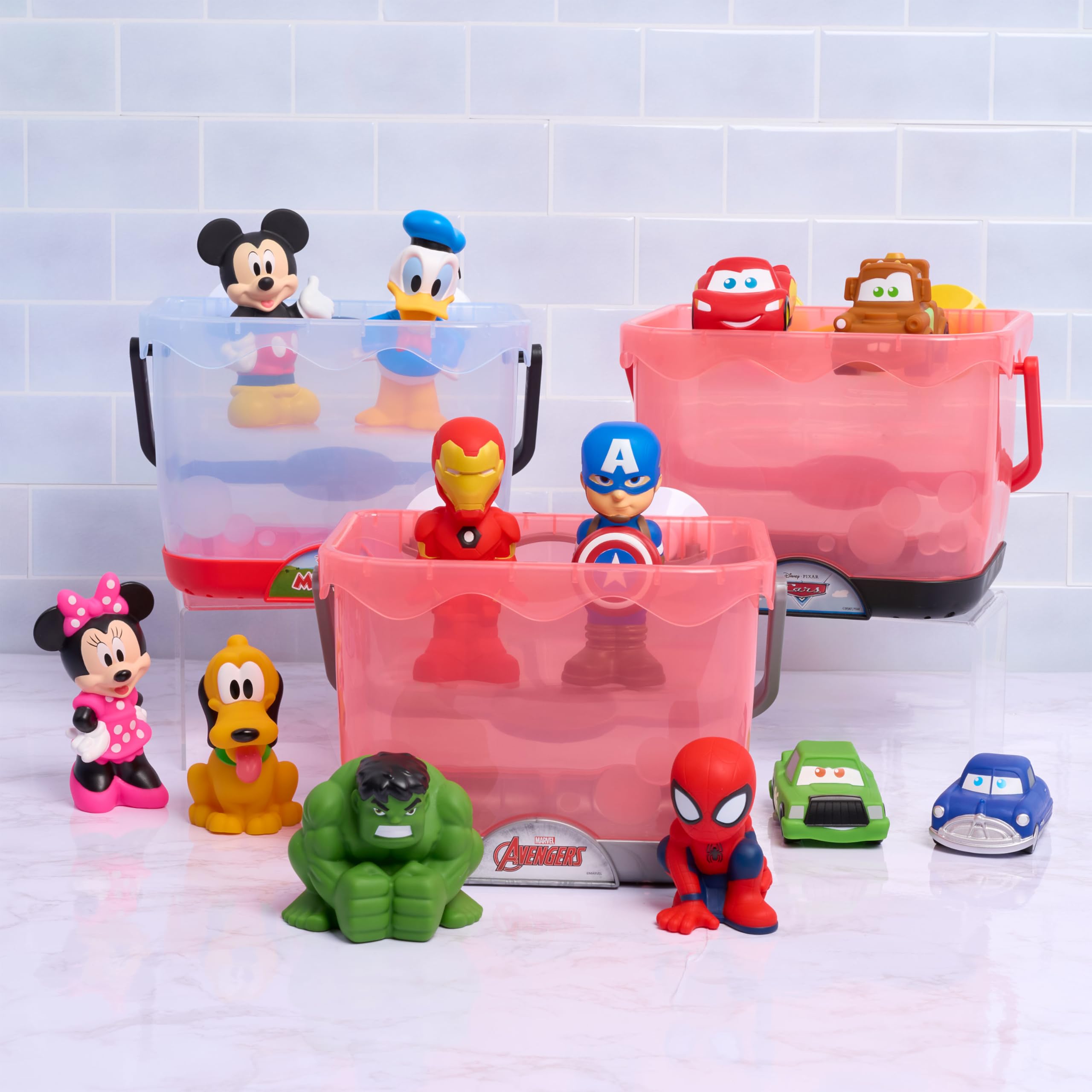 Disney Toy Story Bath Caddy Set - 5 Floating Figures & Storage Caddy | Ages 3+ 6