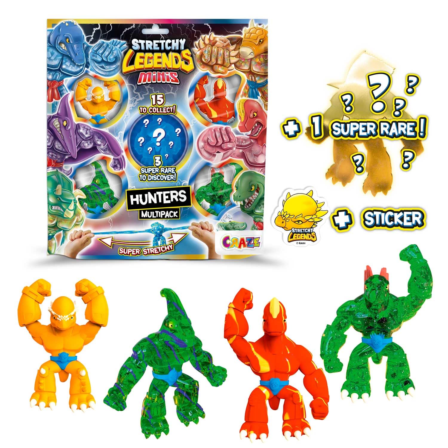 STRETCHY LEGENDS CRAZE Minis Multipack Battle - 5 Stretchy Figures | Ages 3+