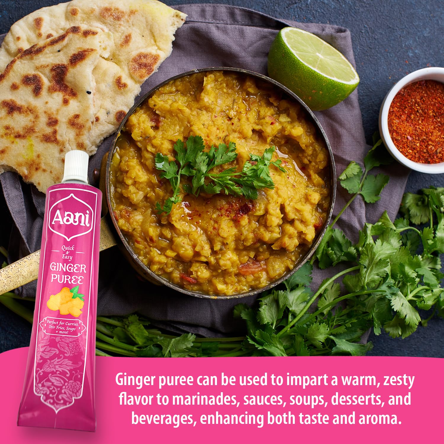 Aani Ginger Puree, 110g | Smooth Cooking Paste for Sauces, Marinades & Stir-Fries