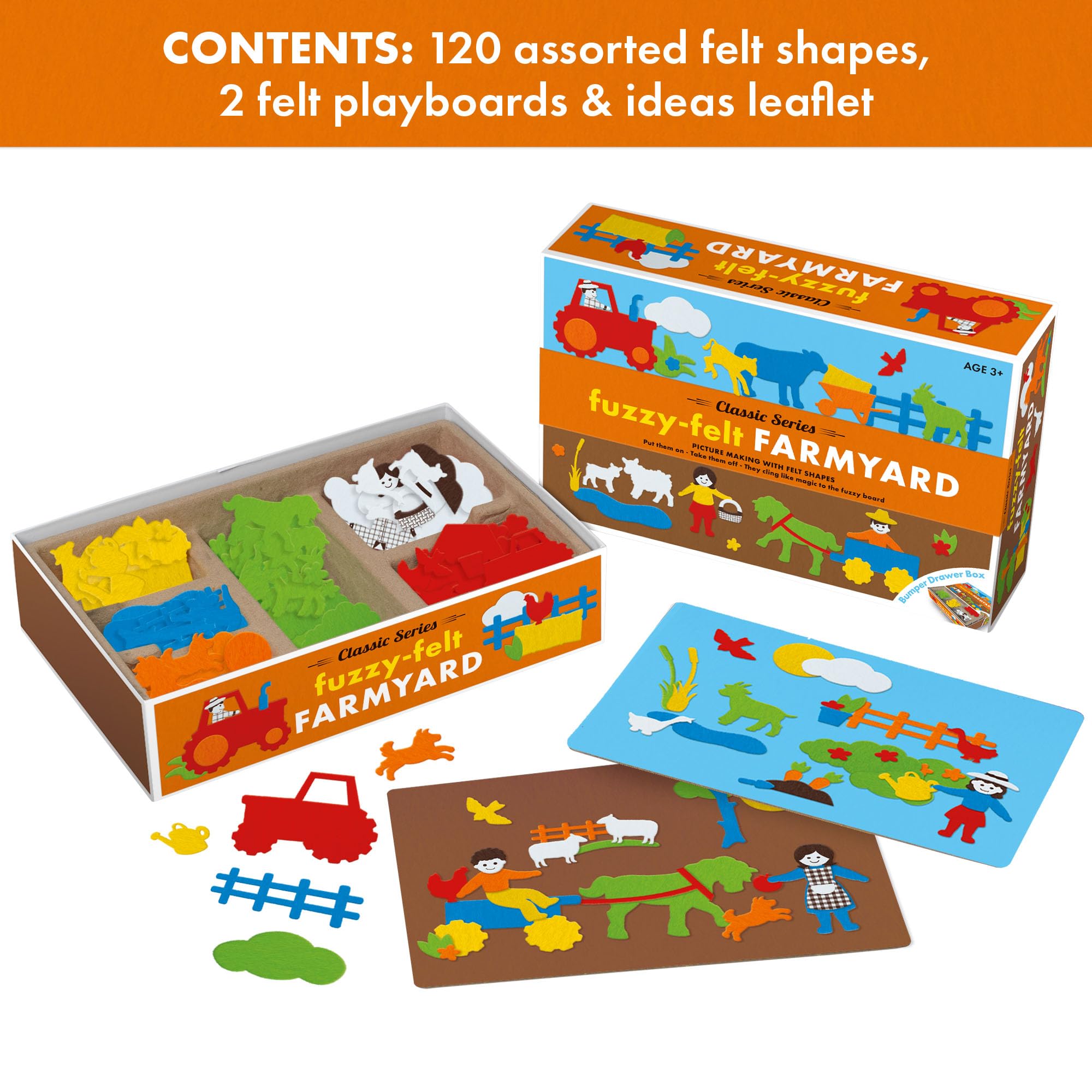 Fuzzy Felt Farmyard Drawer Set - 350+ Assorted Shapes | Multicolour Felt Craft Kit