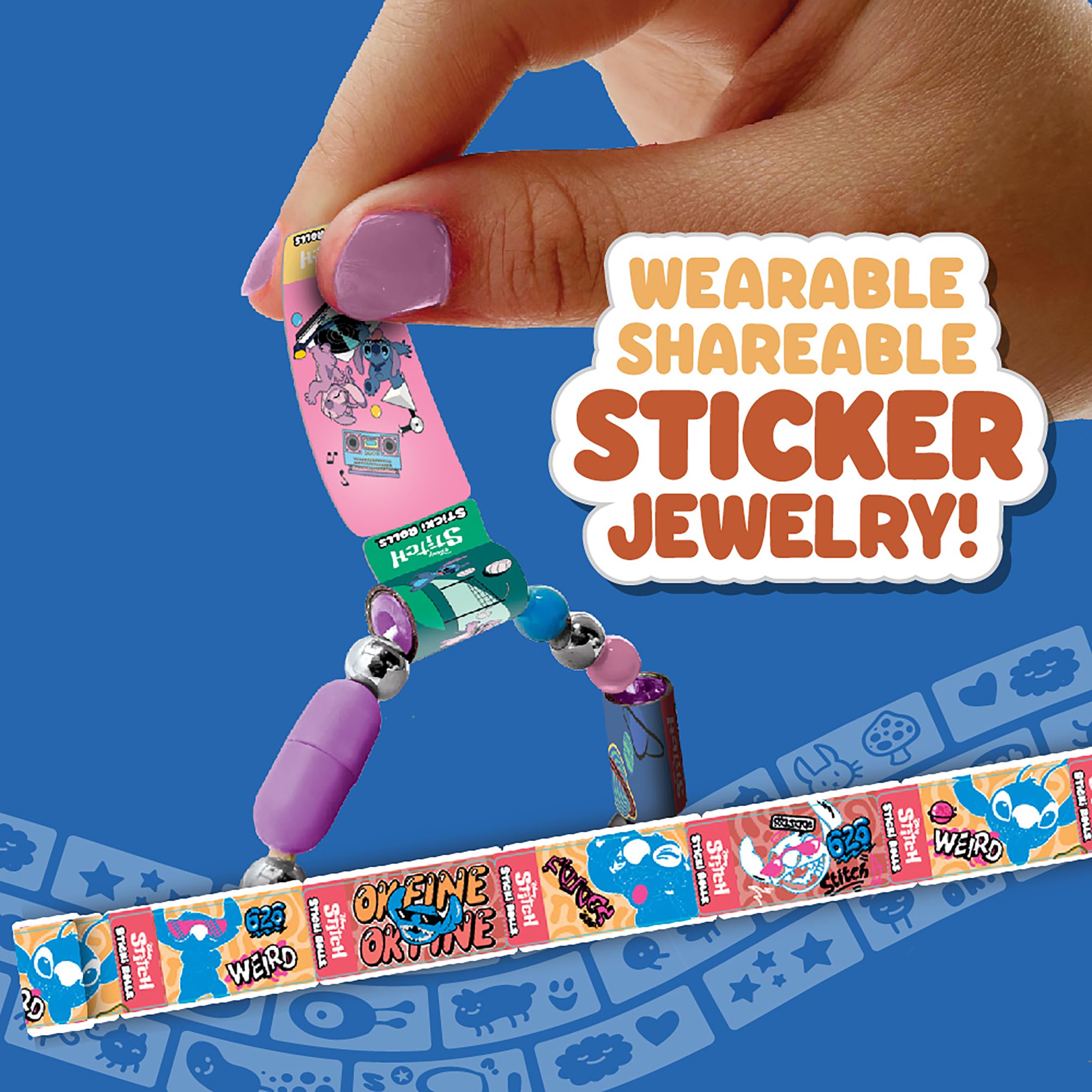 STICKI ROLLS Disney Stitch Capsule - Wearable Sticker Jewellery | Collectable | Age 5+