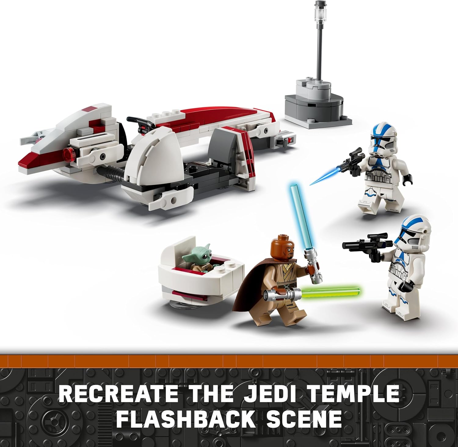 LEGO Star Wars BARC Speeder Escape Set 75378 - Building Toy with Kelleran Beq, Grogu & Clone Troopers