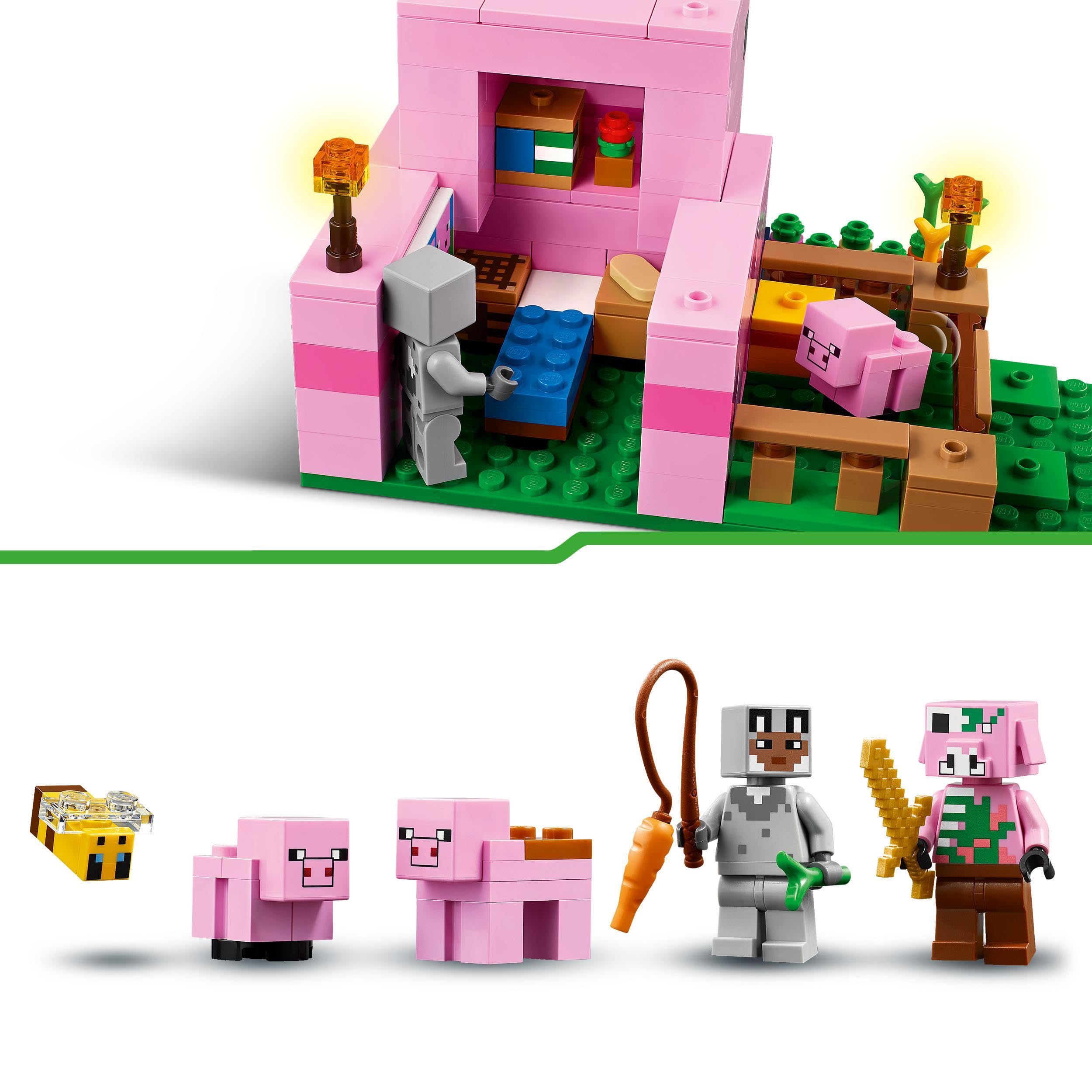 LEGO Minecraft – Bauspielzeug „Das Schweinchenhaus“ – 238-teiliges Spielset für Kinder ab 7 Jahren 5