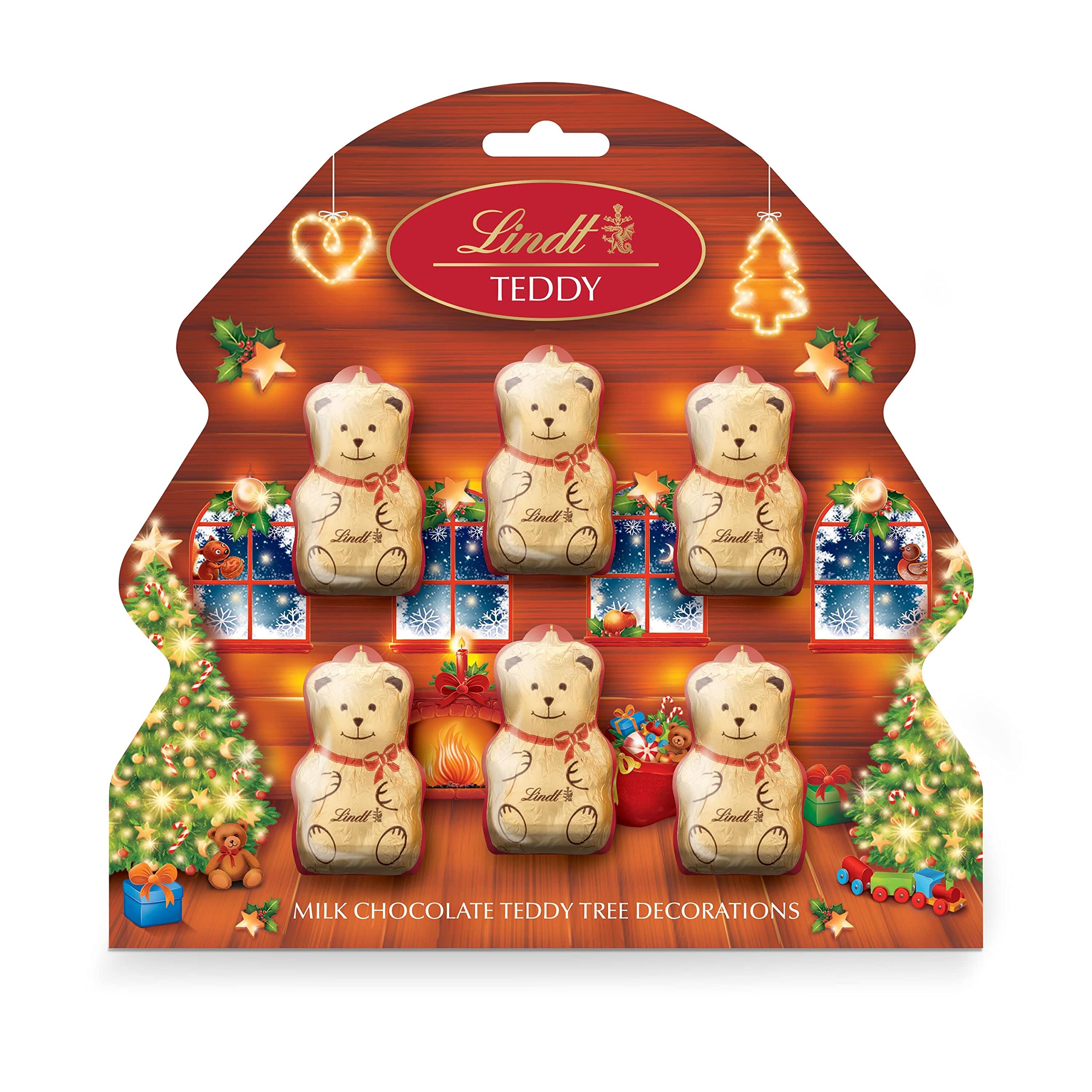 Lindt - Teddy Gold Milk Chocolate Christmas Tree Decorations 60g (6 Teddies) 1