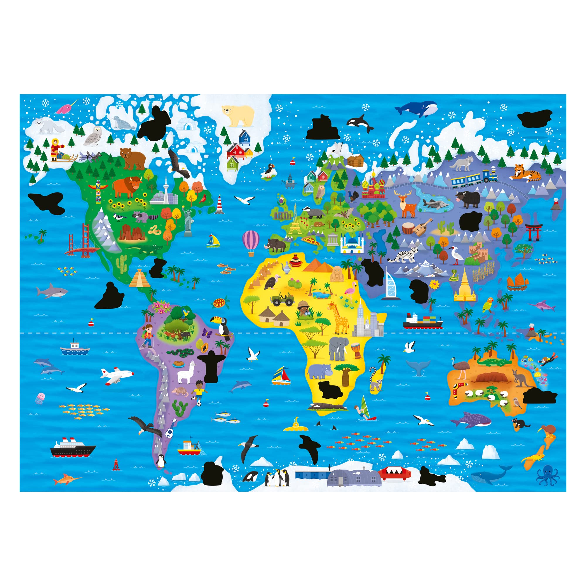 Galt Magic Puzzle - World Map, 50 Piece, Ages 4 to 8 Years Plus 3