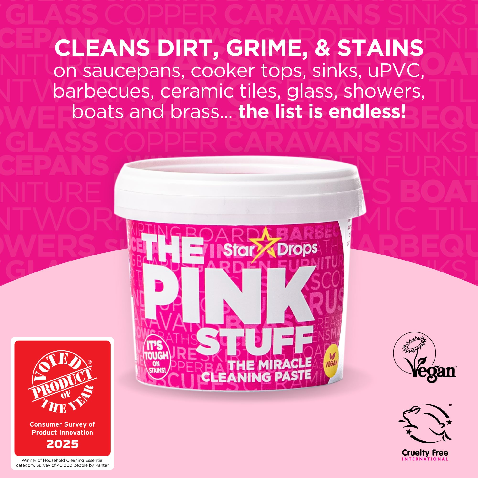 Stardrops – The Pink Stuff Miracle Scrubber Kit mit Elektrowerkzeug und 4 Bürstenköpfen 7