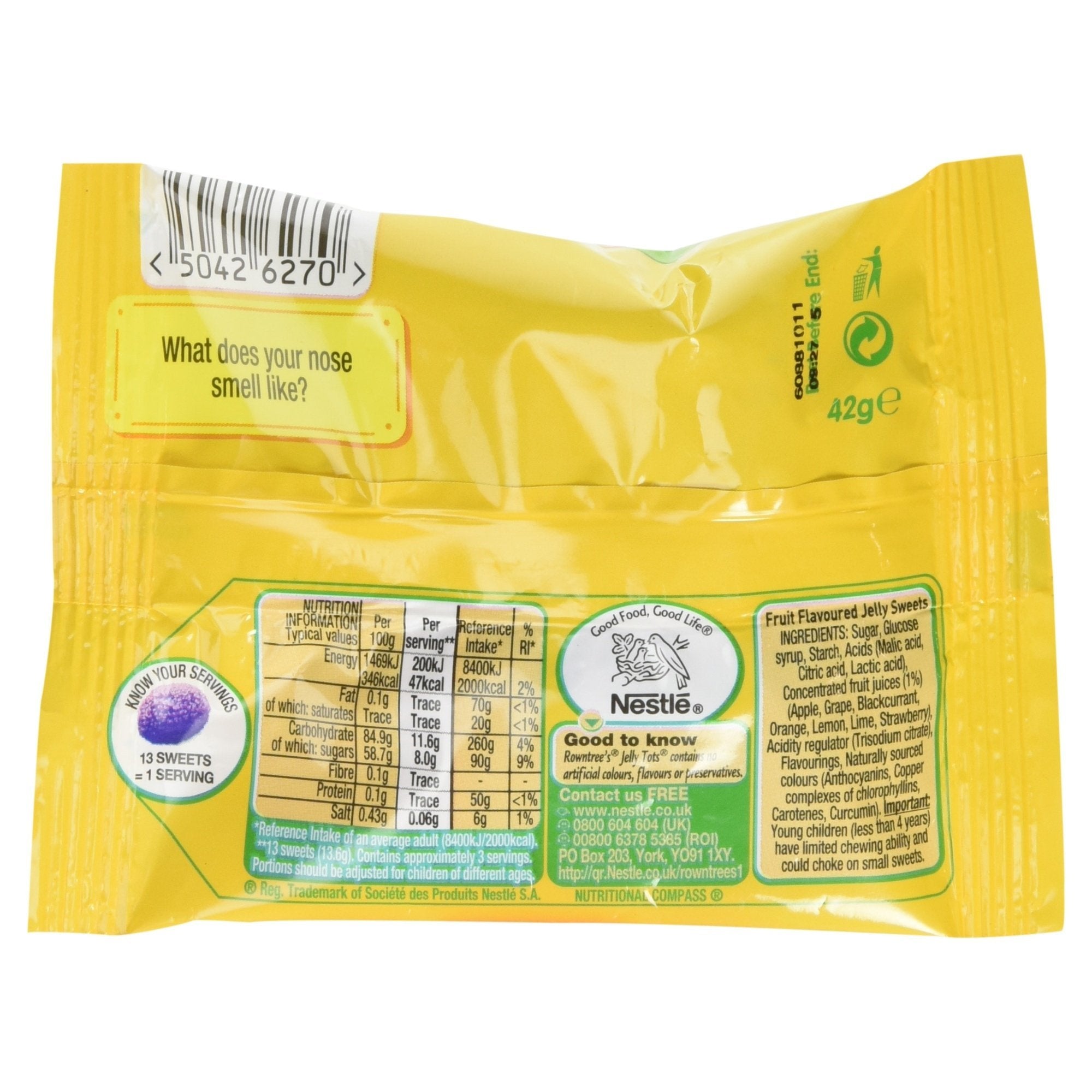 Rowntree's Jelly Tots Sweets – Vegane Kaubonbons mit Früchten, 36 x 42 g