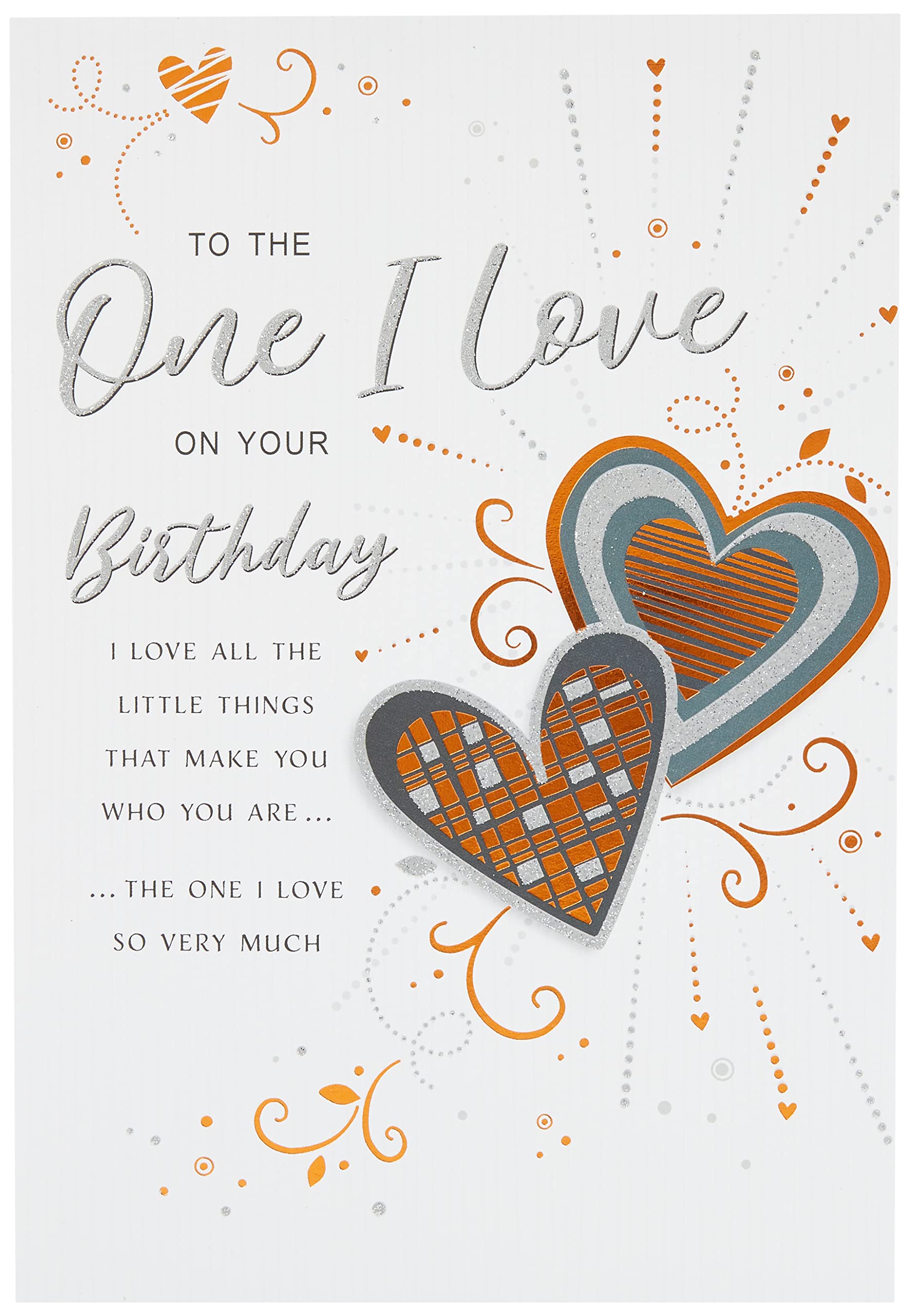 Piccadilly Greetings Regal Publishing C80751 Modern Birthday Card | One I Love | Grey | 9 x 6 inches
