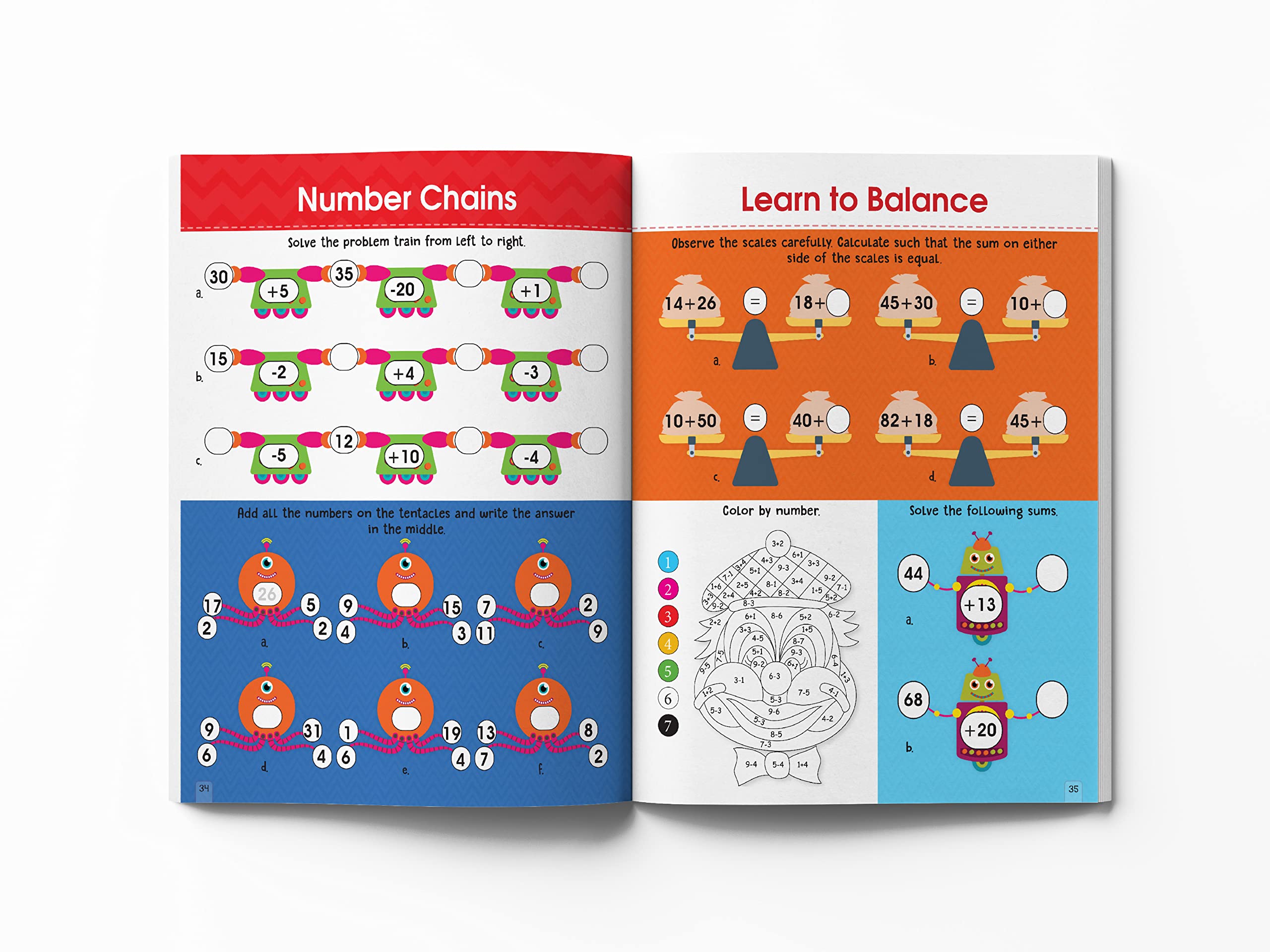 Wonder House Addition and Subtraction Activity Book for Children | 48 Pages | Ages 4-7 6