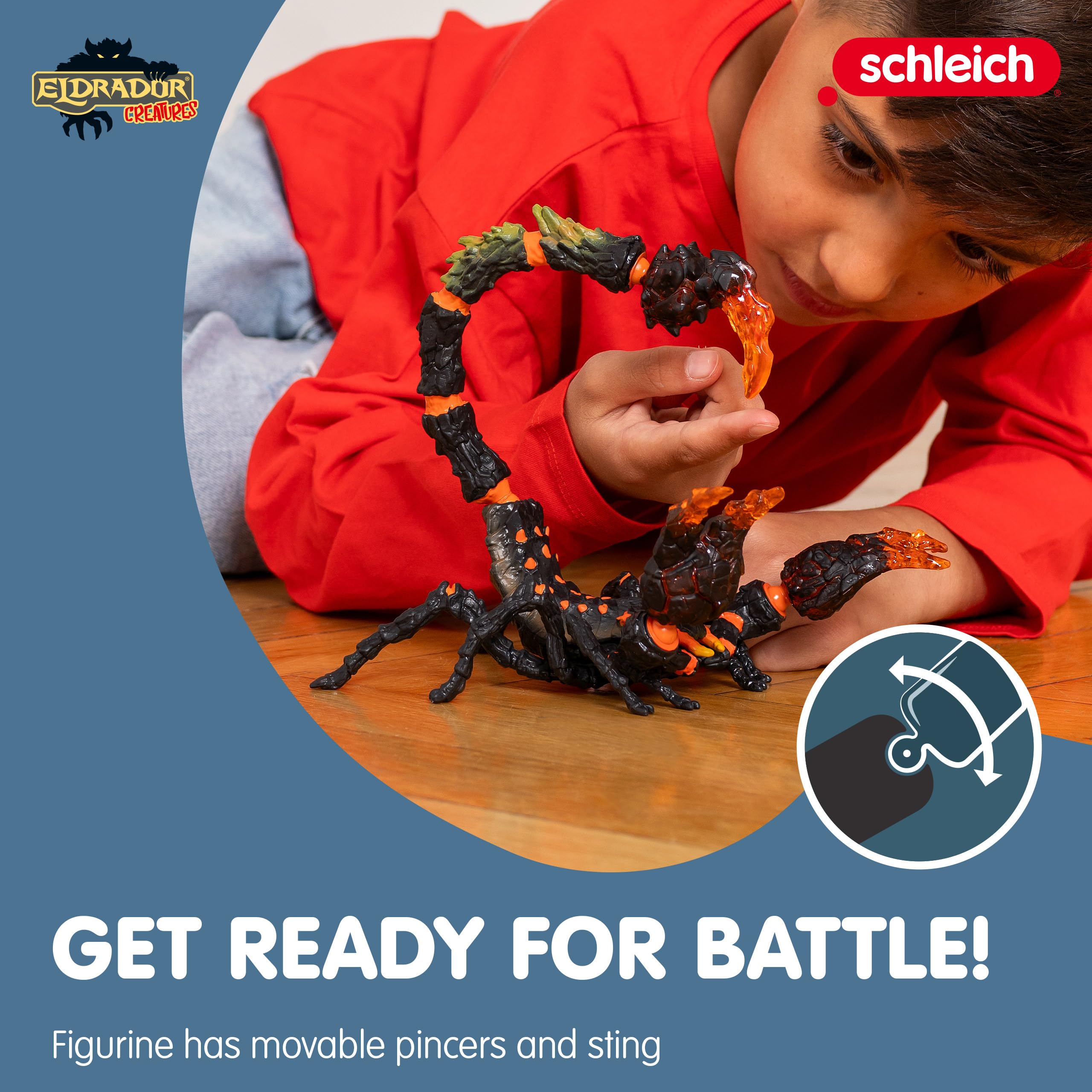 Schleich Eldrador Creatures Lava Scorpion 70142 - Action Figure with Movable and Rotating Parts for Kids Ages 7+ 4