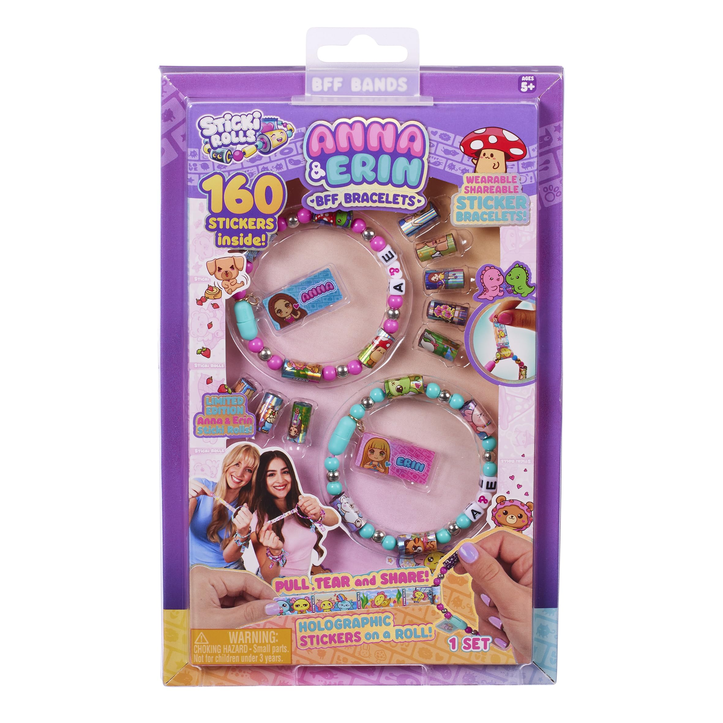 Sky Castle Anna & Erin BFF Pack Sticki Rolls Wearable Sticker Bracelets 3