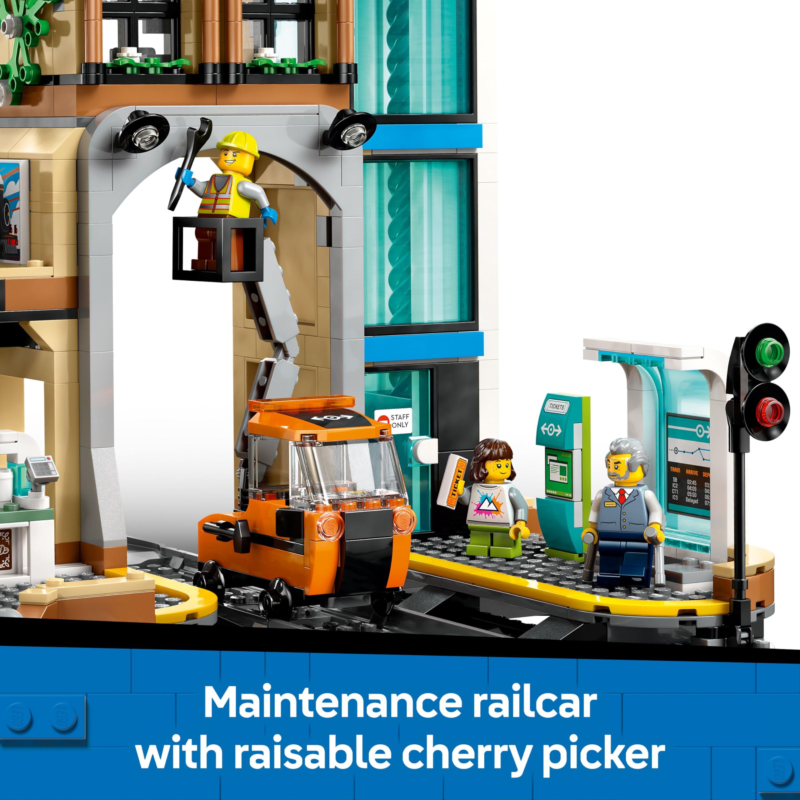 LEGO City Central Train Station Set with Maintenance Vehicle - Building Toy for Kids 7+ 3