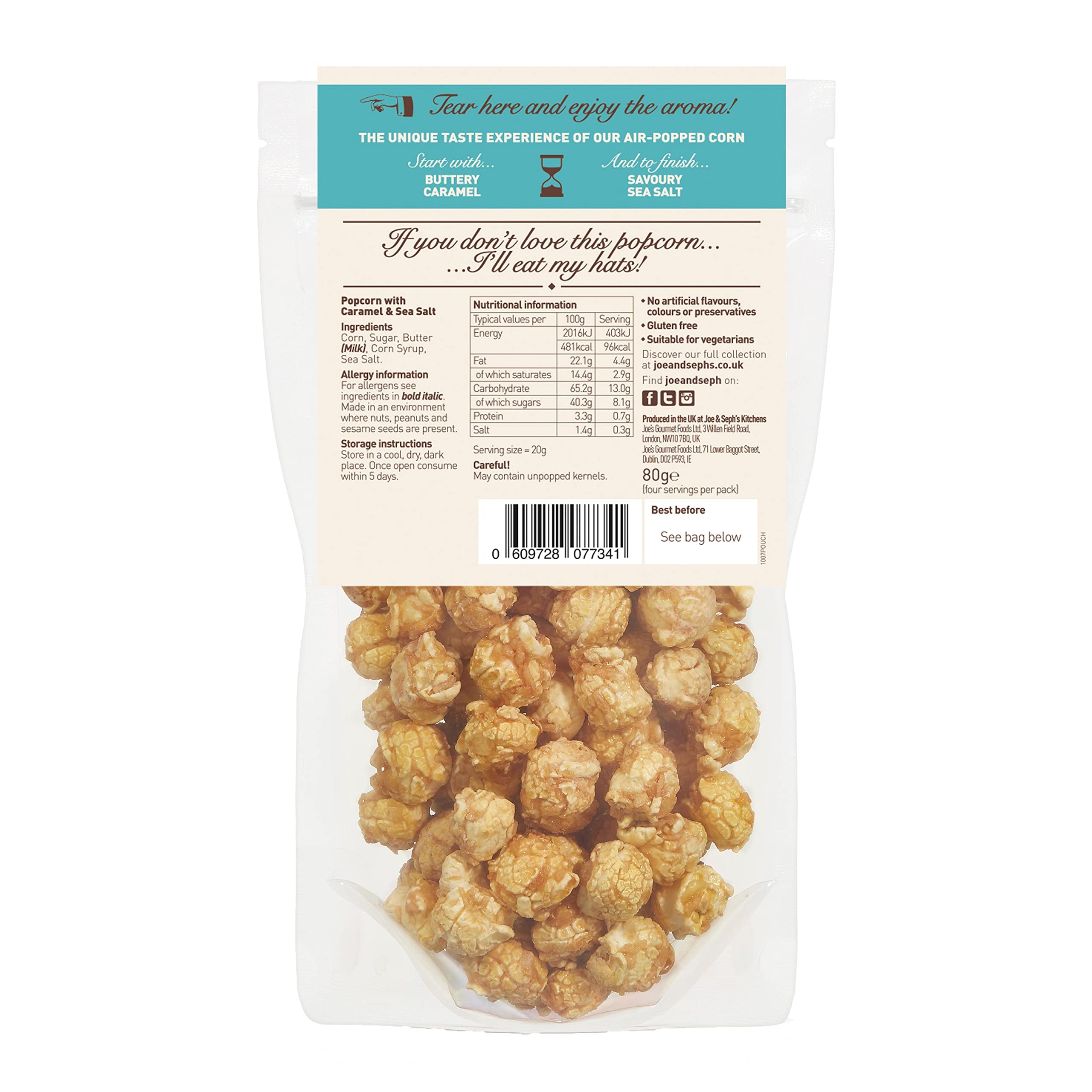 Joe & Seph's Salted Caramel Popcorn (4x70g) - Gourmet Air-Popped Snack, 2 Star Great Taste Award Winner 5