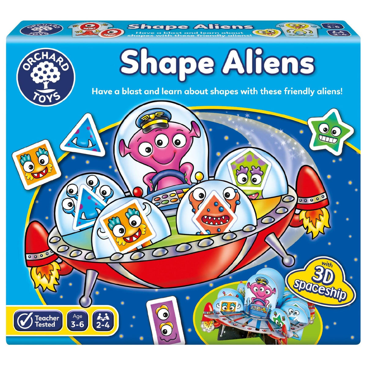 Orchard Toys Shape Aliens Board Game - Space Matching Game, 2-4 Players