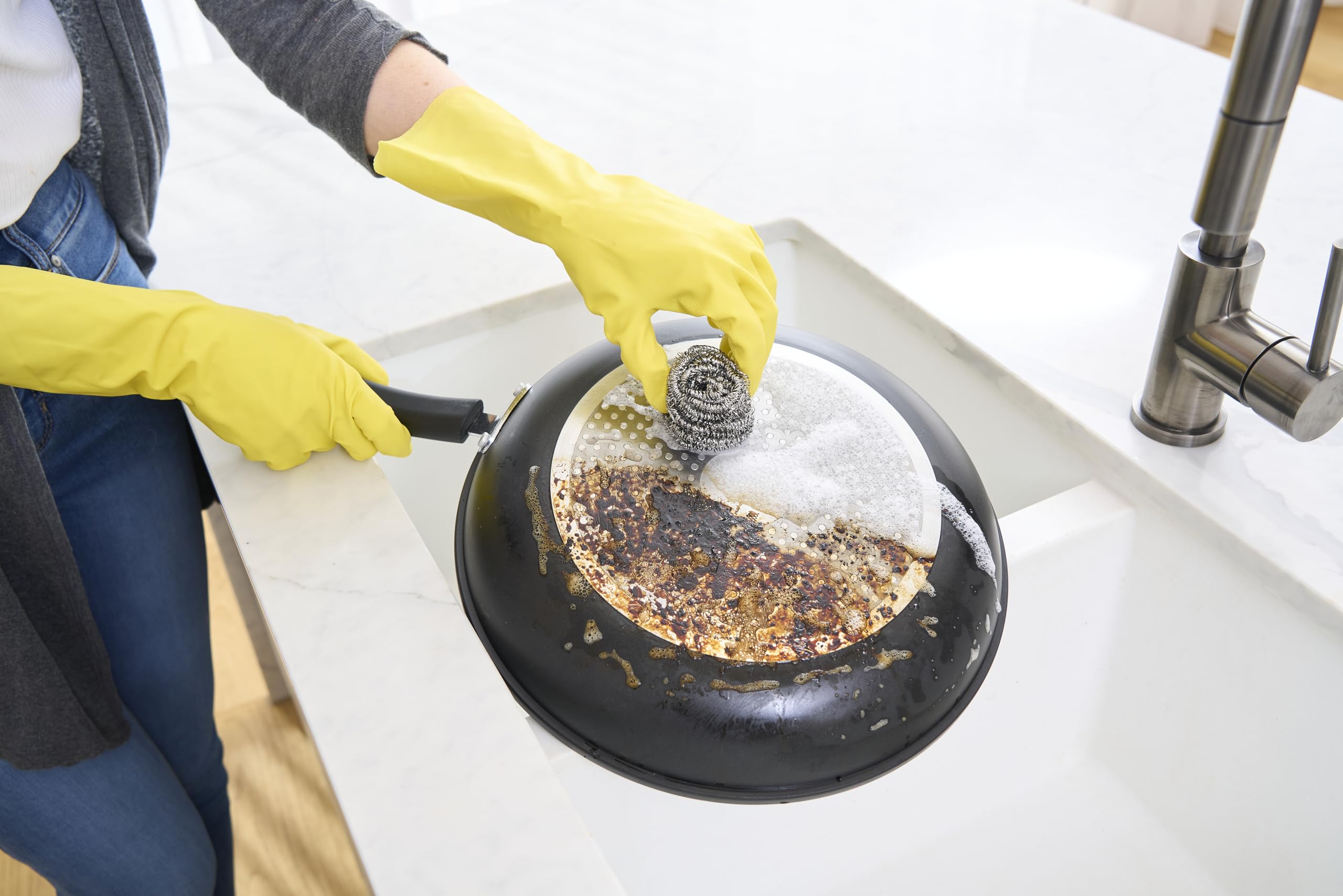 Spontex Essentials Tough Metal Scourers - 12 Packs of 4 (48 Total Scourers) 6