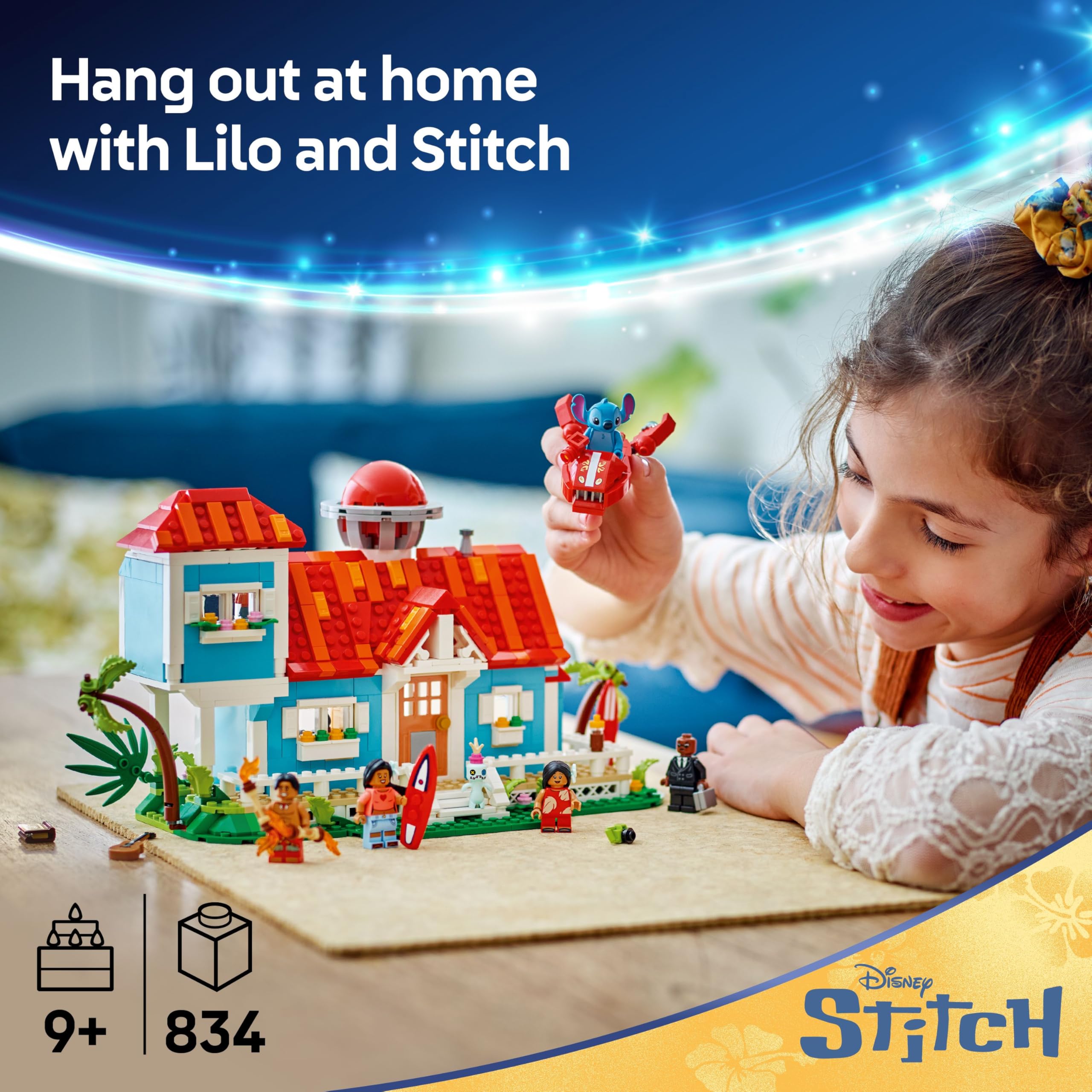 LEGO Disney Lilo and Stitch Beach House Building Toy - 6 Rooms, Observatory, 5 Minifigures, 834 Pieces 5