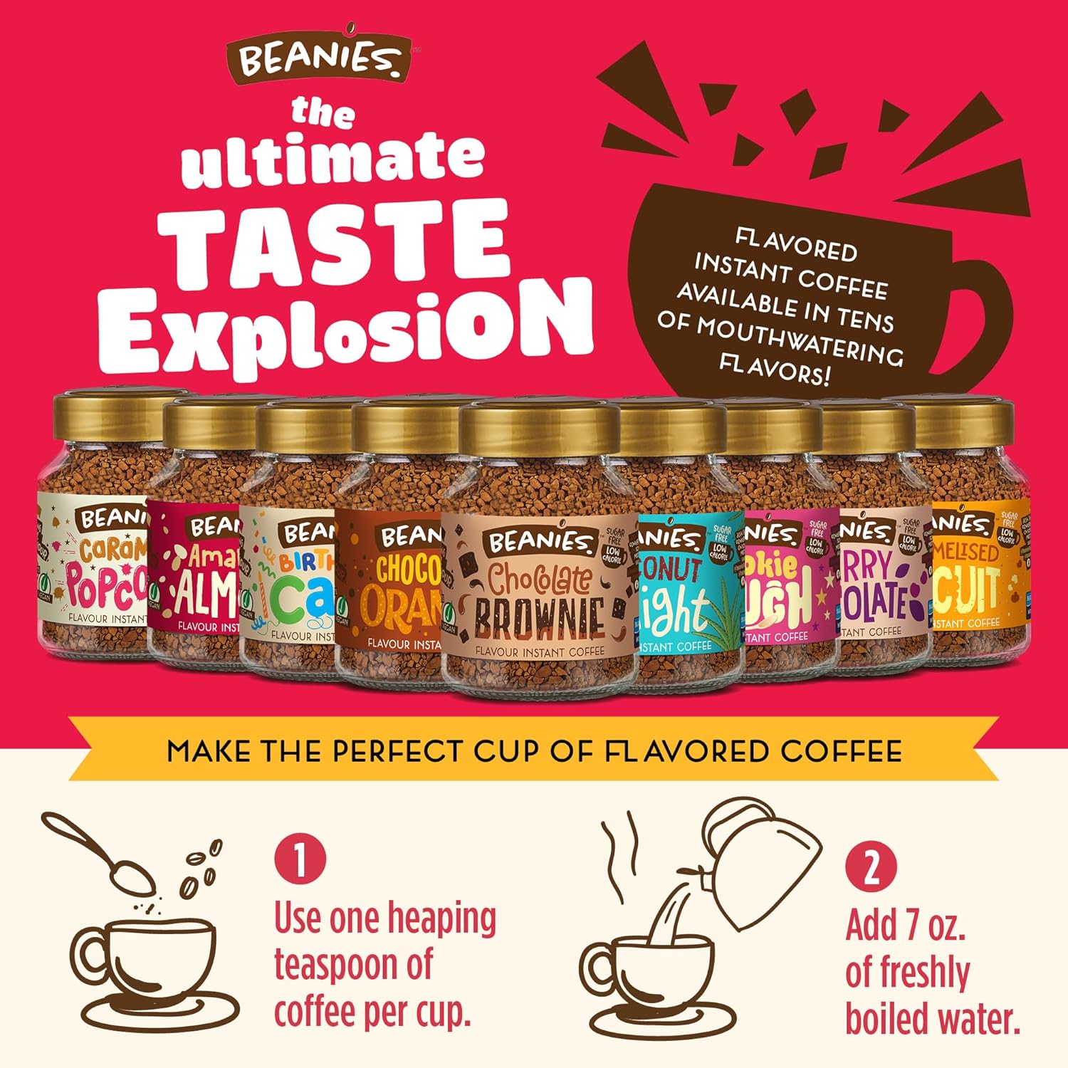 Beanies - Amaretto Almond Flavour Instant Coffee (50g)