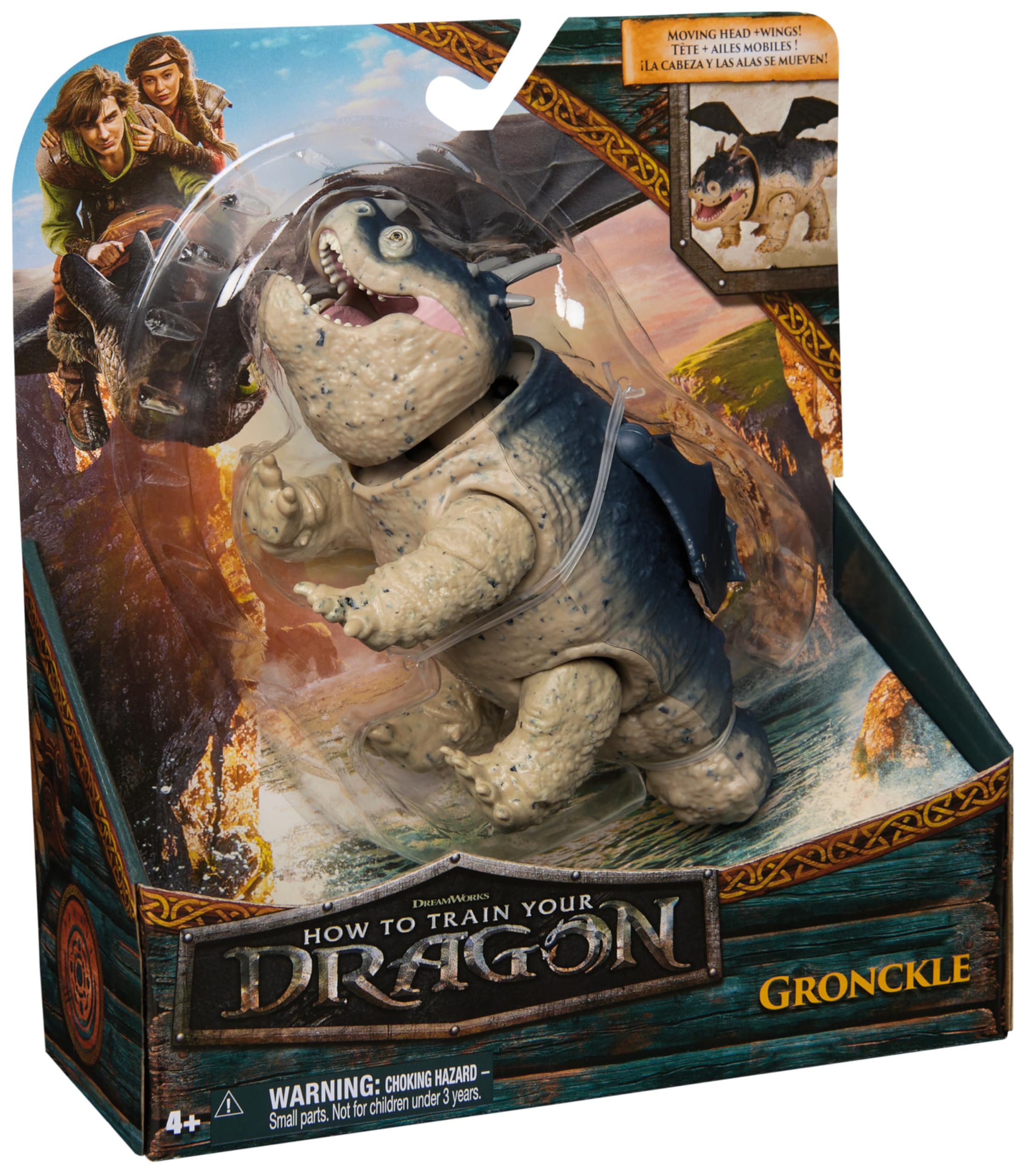 Dreamworks Dragons Gronckle Action Figure - 13 cm Collectible Dragon with Moving Wings, Ages 4+ 6