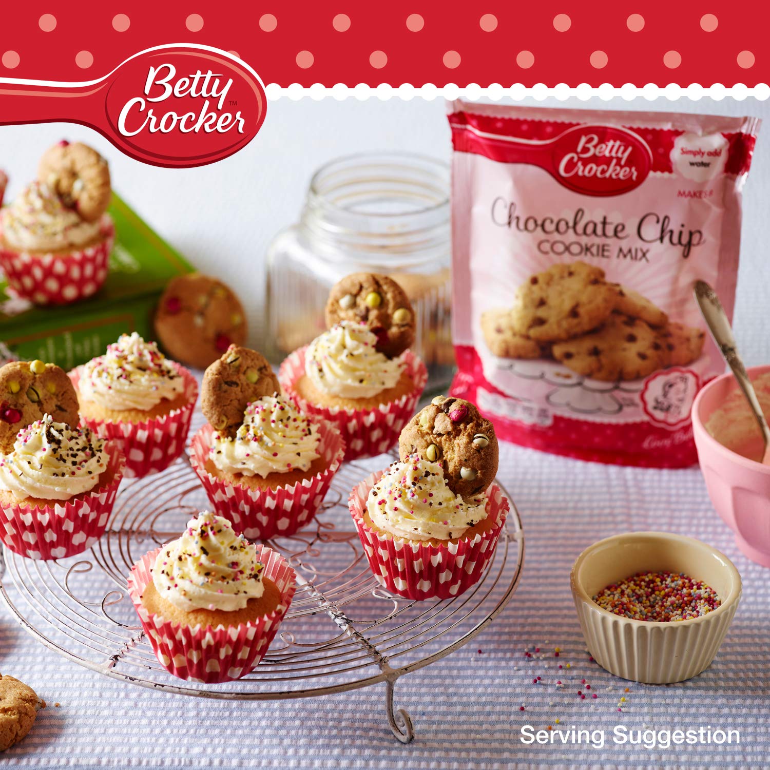 Betty Crocker Chocolate Chip Cookie Mix - 200g Pack of 8 | Vegetarian 3