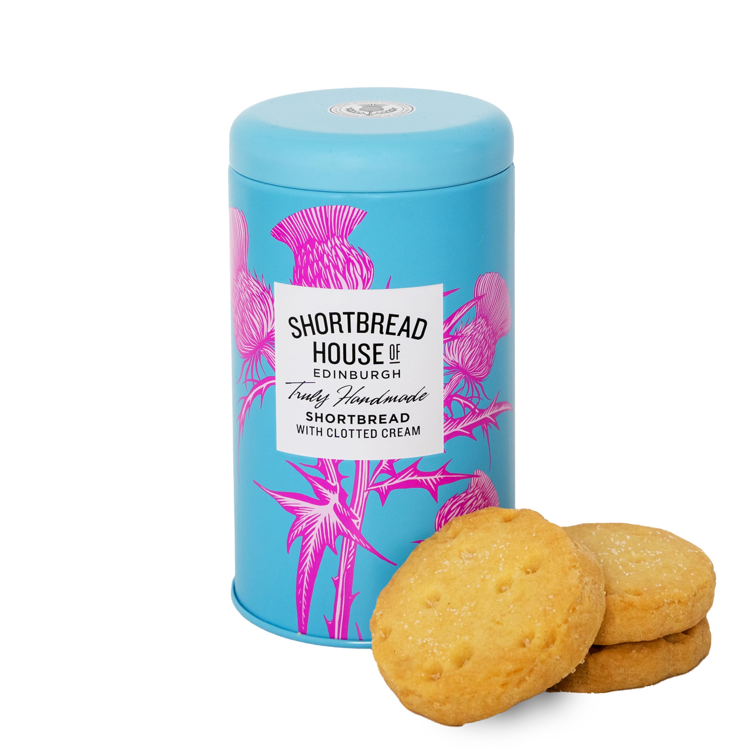 Shortbread House of Edinburgh 140g Tin of Truly Handmade All-Butter Shortbread Biscuits with Clotted Cream