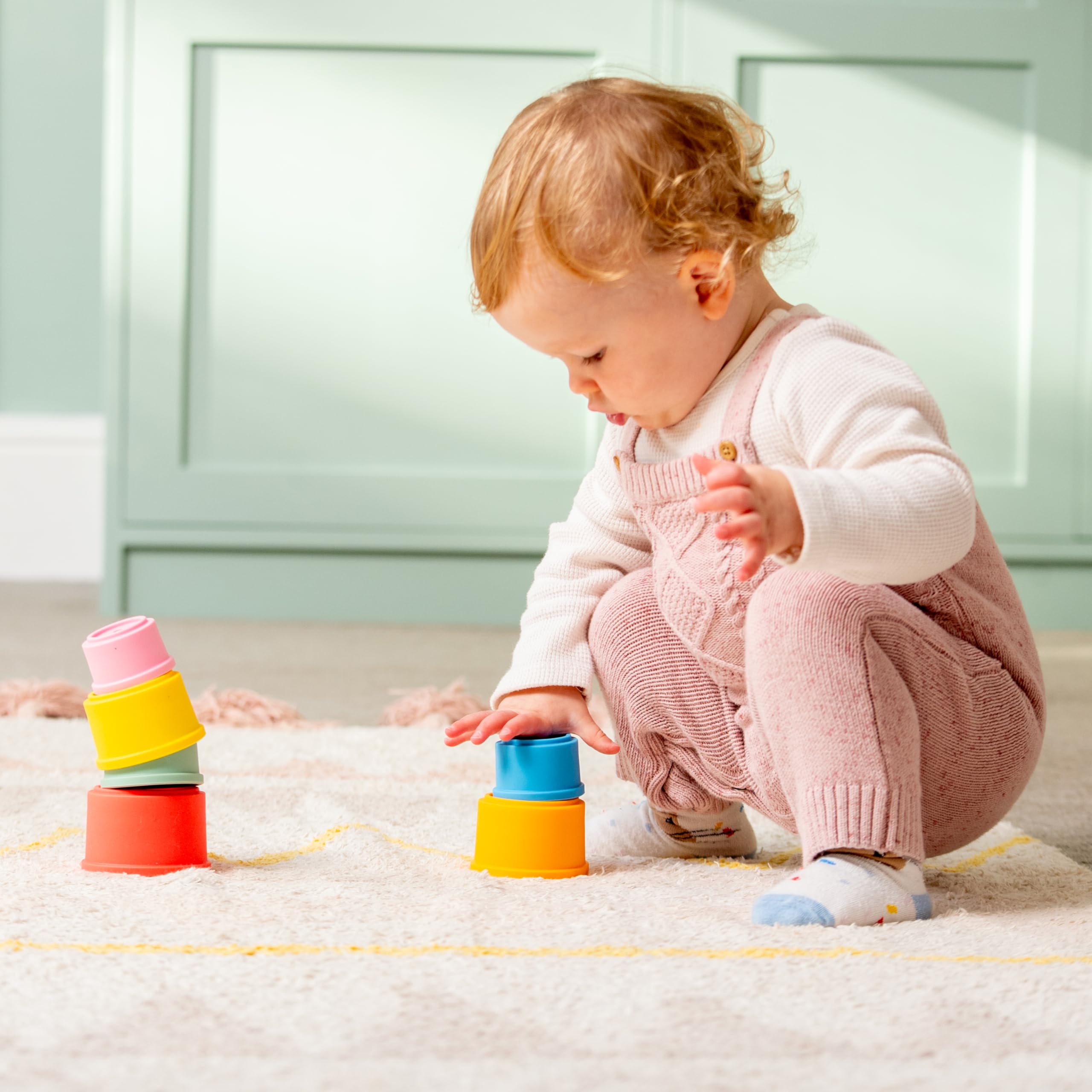 tickit Silisoft Round Colourful Stacking Cups - 7 Soft Silicone Cups for Sensory & Motor Skill Development 4