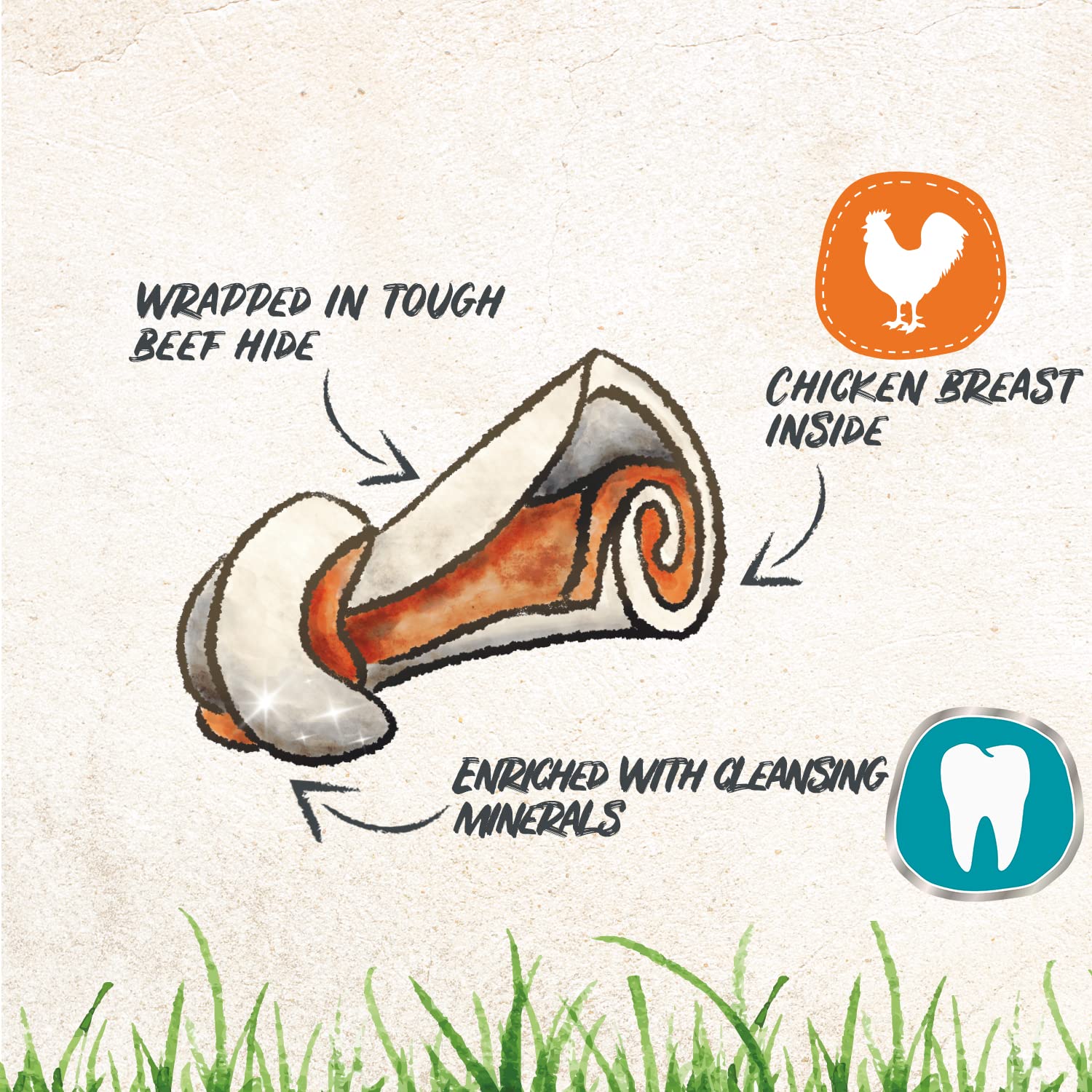 8in1 Dental Delights Bones XS - Chicken & Beef Hide Chew for Plaque Removal | Low Fat Snack
