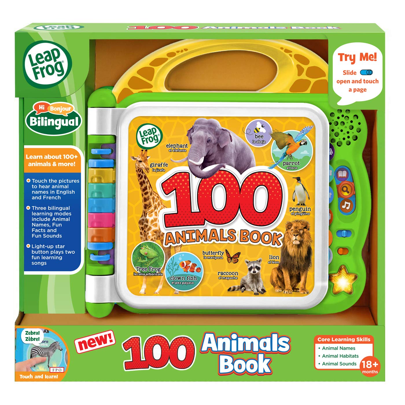 LeapFrog 100 Animals Book, Baby Book with Sounds and Colours for Sensory Play, E 10