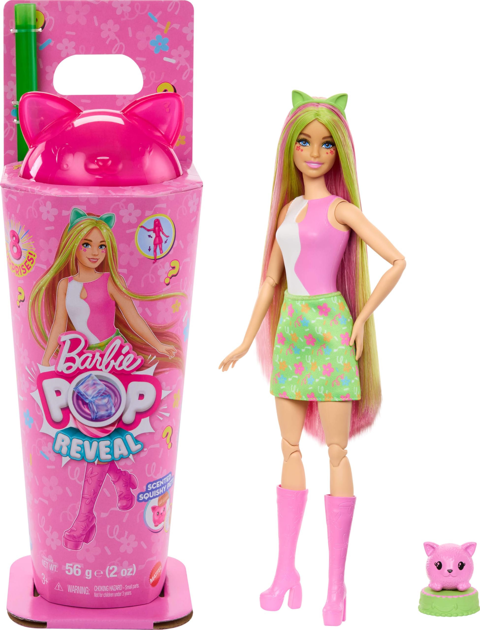 Barbie Pop Reveal Shakes Series Doll & Accessories Set - Pink, Scented, Color-Change Fun