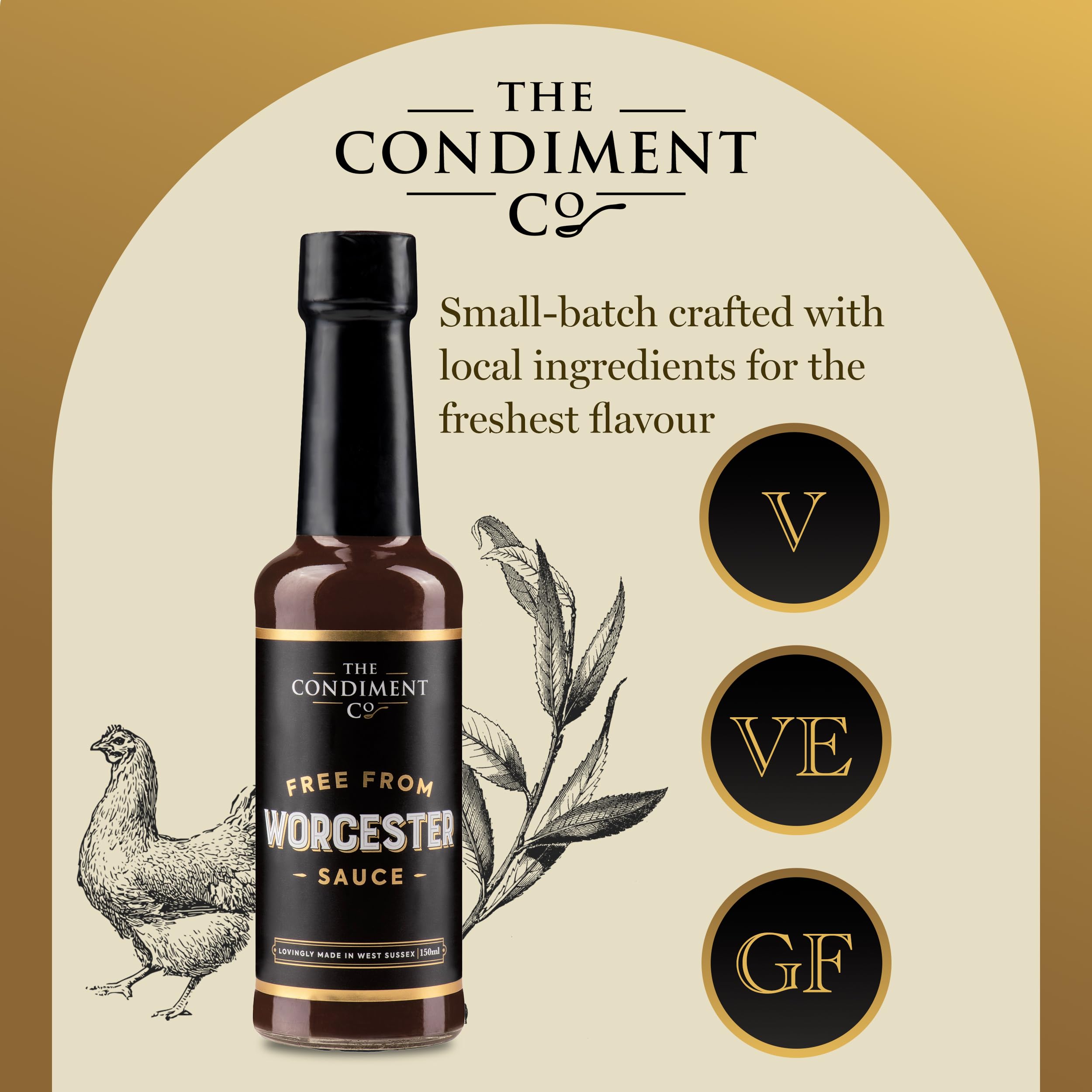 The Real Condiment Co. – Frei von Worcestersauce, 155 g
