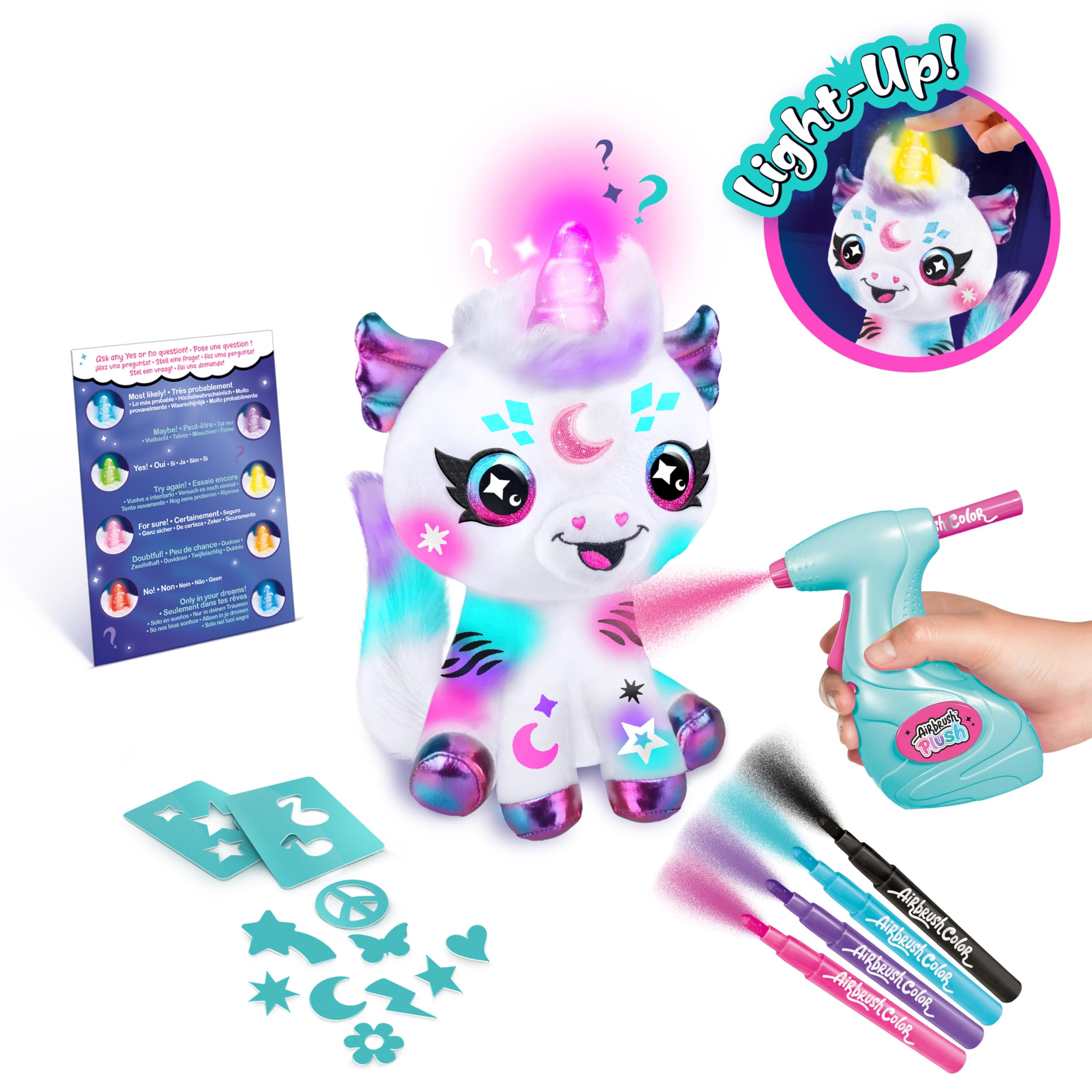 Airbrush Plush Light Up Cosmic Unicorn – Personalize & Decorate with Airbrush Tool 9