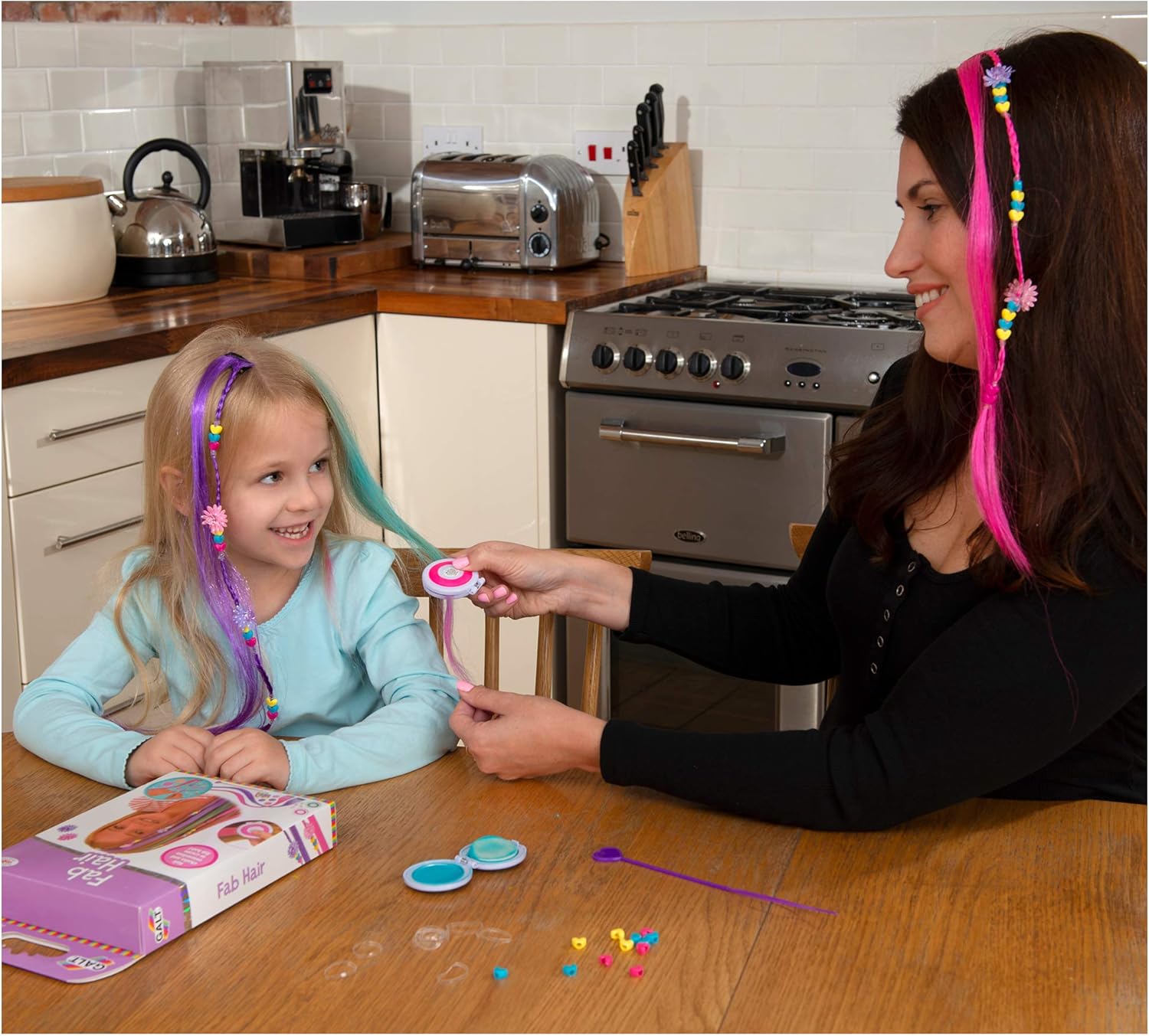 Galt Fab Hair Hair Chalk Kit with Extensions and Beads for Kids 4