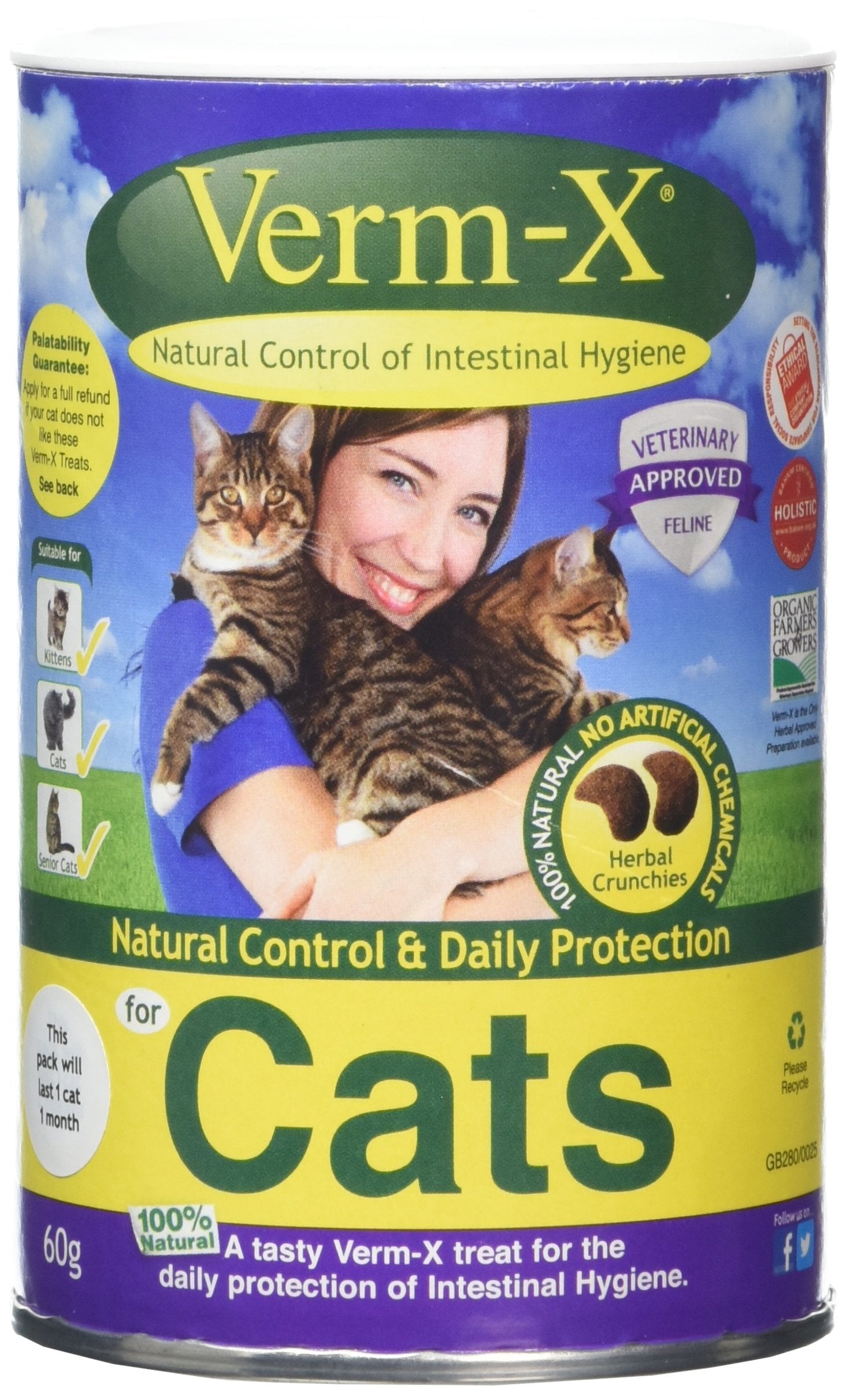 Verm-X Natural Treats for Cats - 60g | Supports Intestinal Hygiene | Vet Approved 4