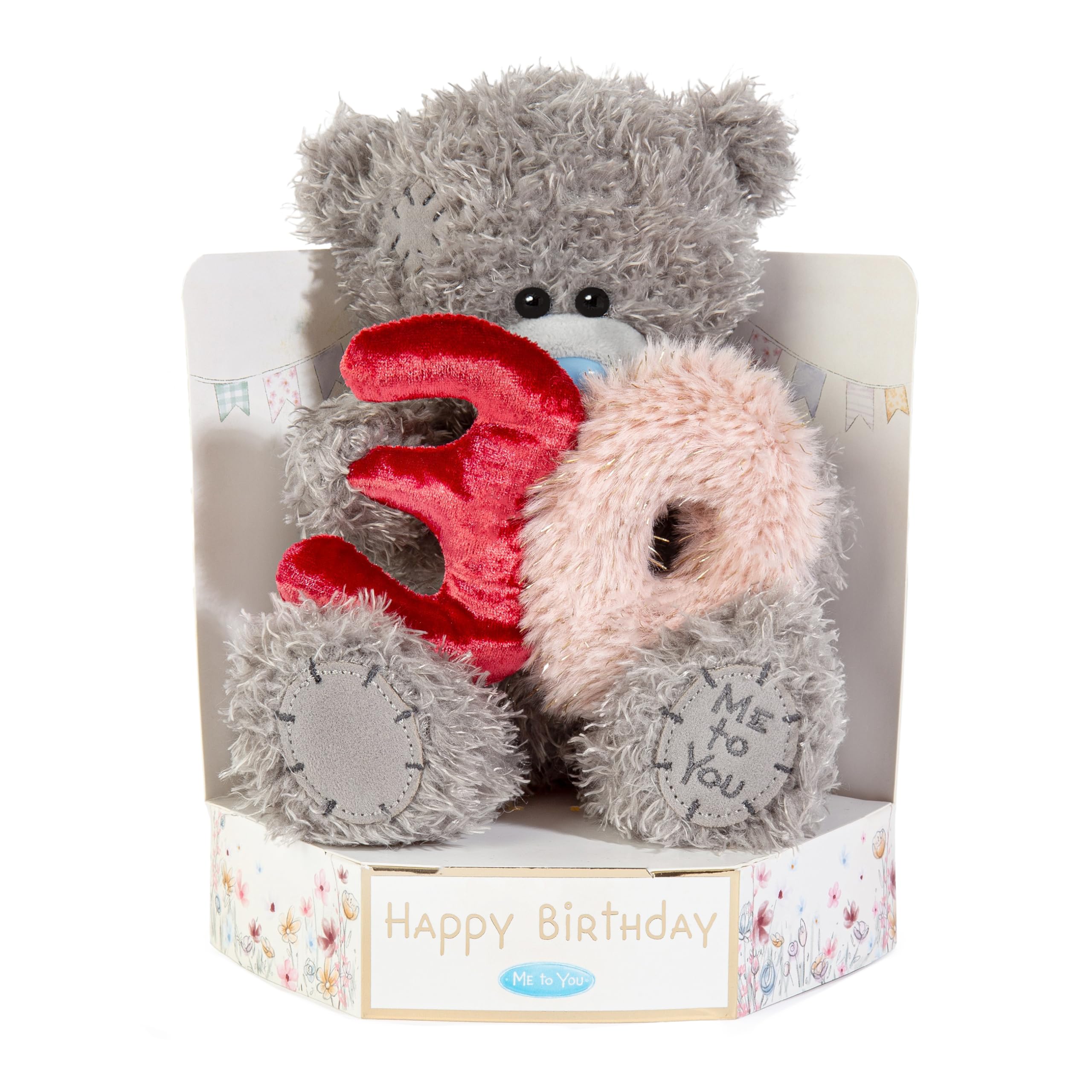 Me To You Tatty Teddy 30th Birthday Bear Plush | 15cm High | Soft Grey Fur
