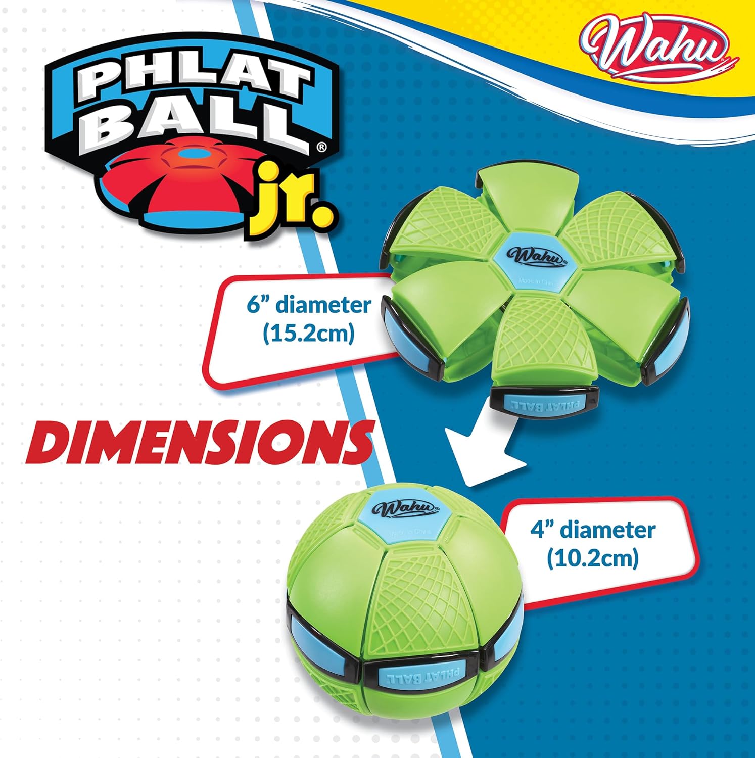 Wahu Phlat Ball Junior - Transforming Disc to Ball Toy for Kids 5+