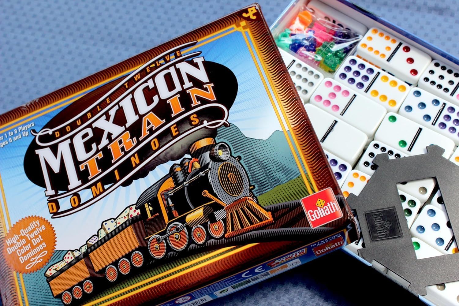 Goliath Mexican Train Dominoes Game | 91-Piece Domino Set for Family Game Night 4