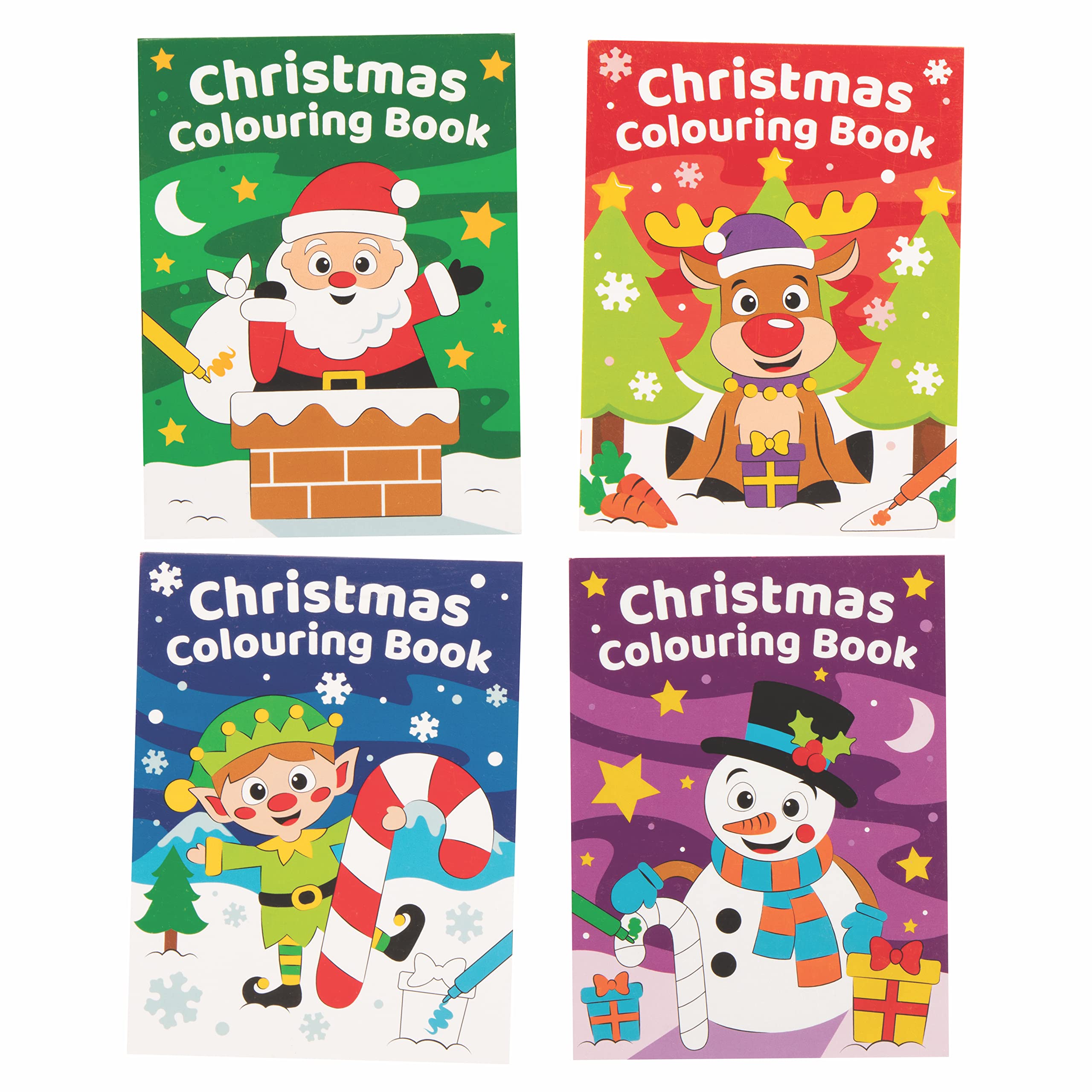 Baker Ross FC173 Christmas Mini Colouring Books - Pack of 12 for Kids 6