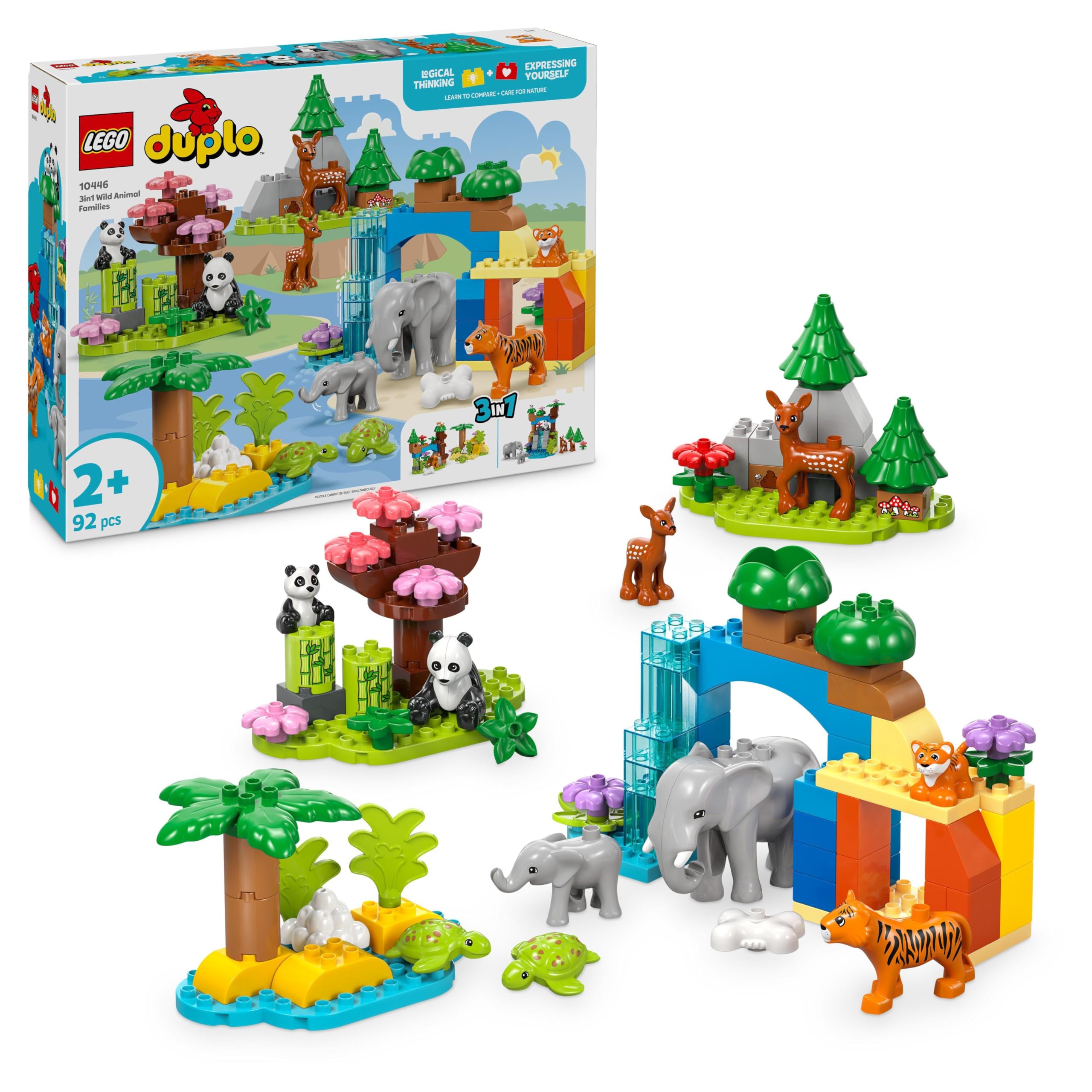 LEGO DUPLO 3in1 Wild Animal Families Set 10446 | Toddler Learning Toy for Ages 2+