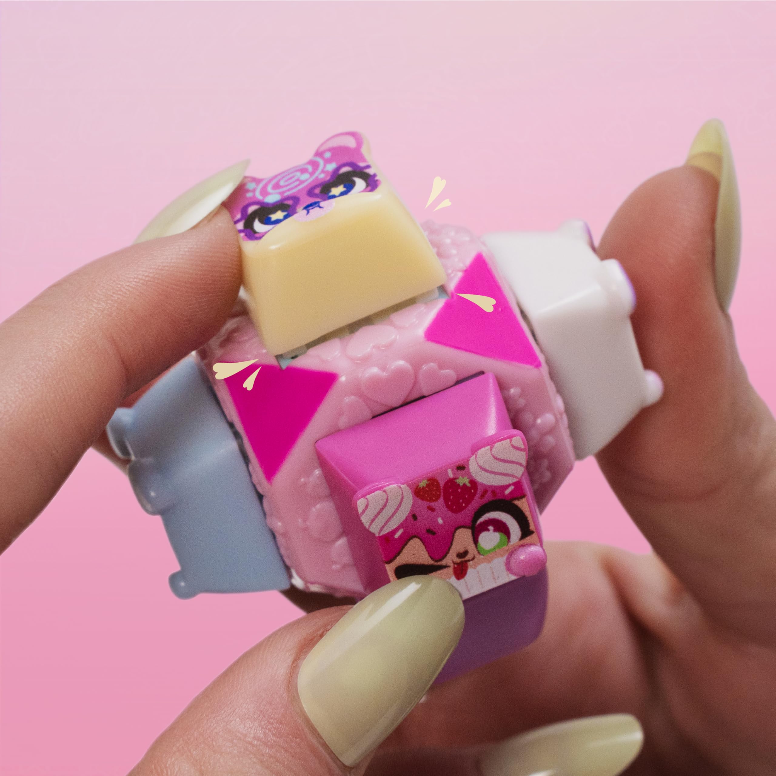 Clickeez Strawberry Treats Deluxe Keychain - 7 Clickable Keyboard Collectibles - Pink 3