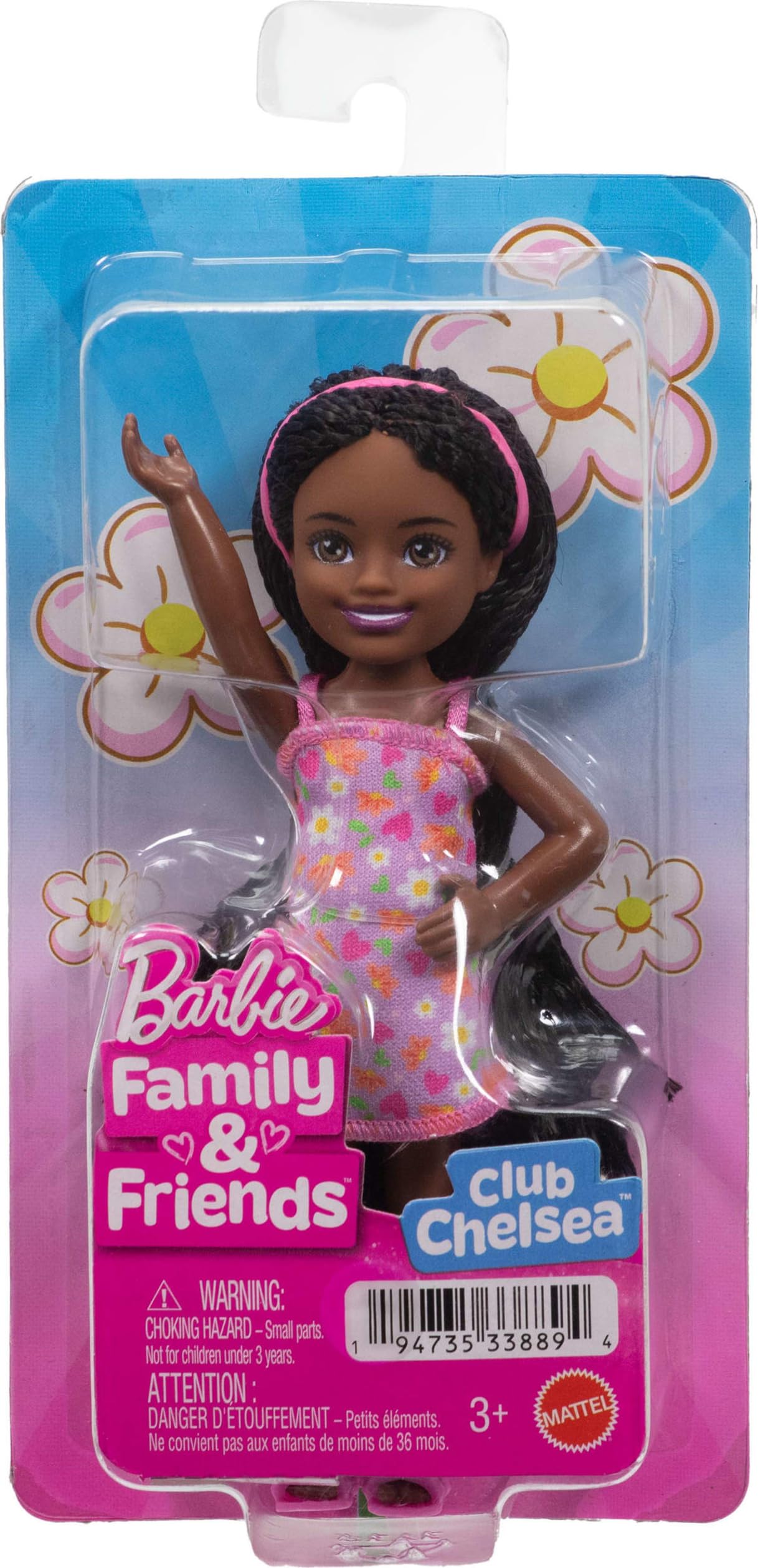 Barbie Club Chelsea Doll - 6-Inch Ari with Braided Hair & Purple Flower Dress 12