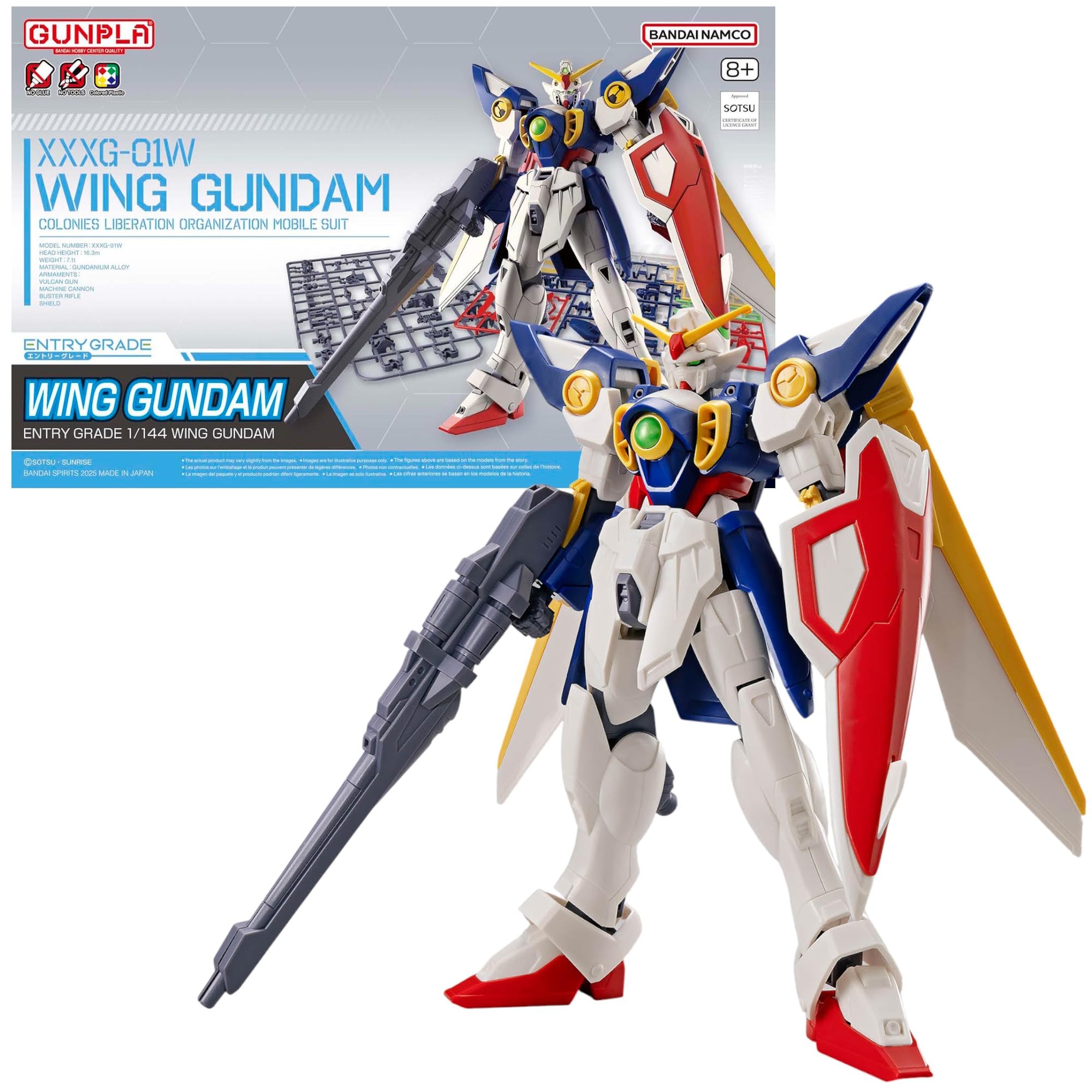 BANDAI SPIRITS Entry Grade 1/144 Wing Gundam Model Kit | Snap-Fit Assembly | No Glue or Paint Required 1
